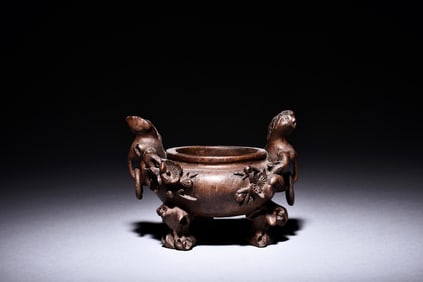 A WELL CARVED BAMBOO CENSER