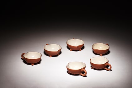SET OF SIX YIXING ZISHA TEA CUPS