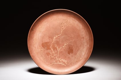 YIXING ZISHA 'PLUM FLOWERS' DISH