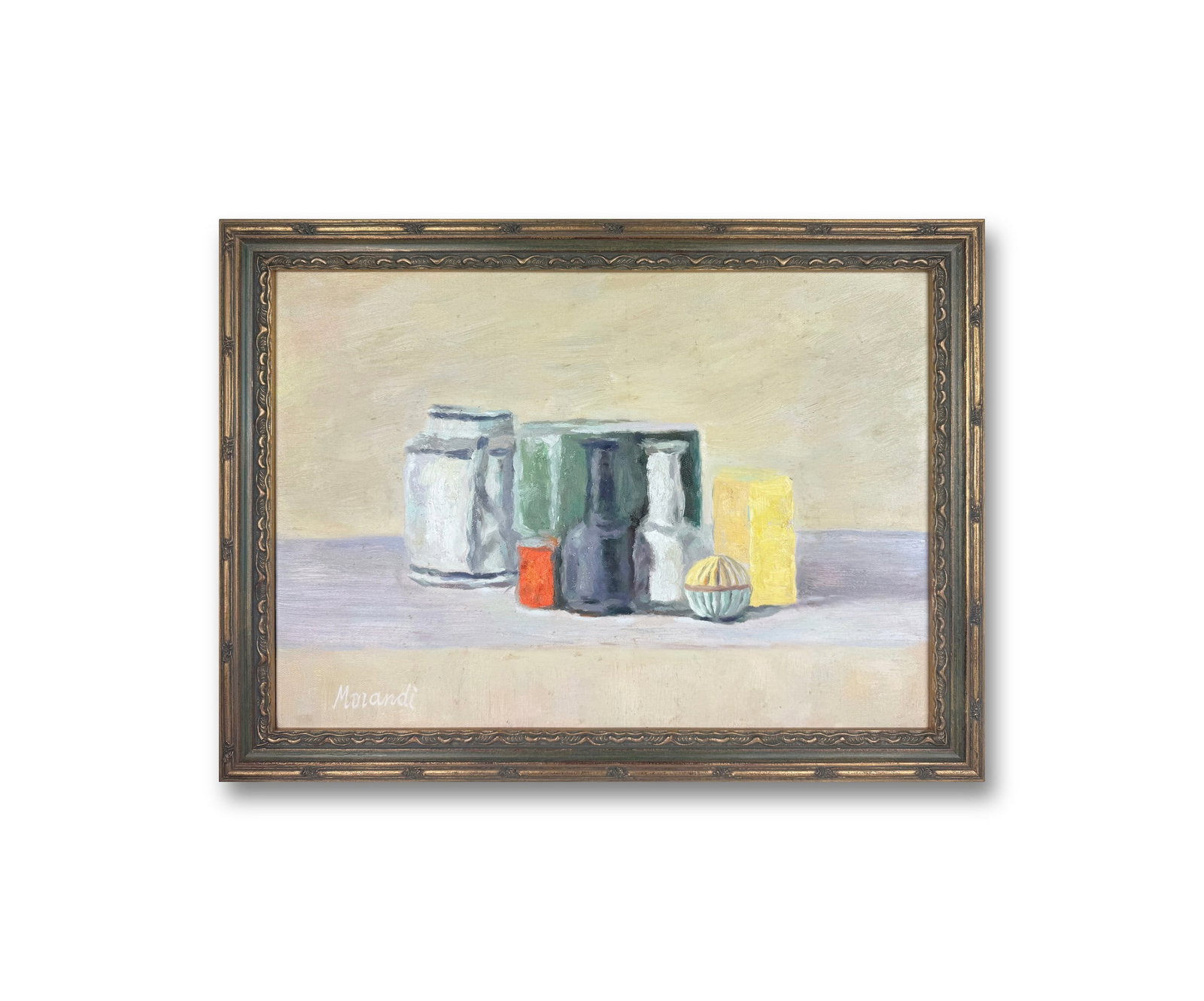 GIORGIO MORANDI (1890-1964), ATTRIBUTED TO, OIL ON CANVAS: GIORGIO MORANDI (1890-1964), ATTRIBUTED TO, OIL ON CANVAS GIORGIO MORANDI (1890-1964), ATTRIBUTED TO, OIL ON CANVAS Signed (lower right) Giorgio Morandi (1890-1964) stands as an Italian master