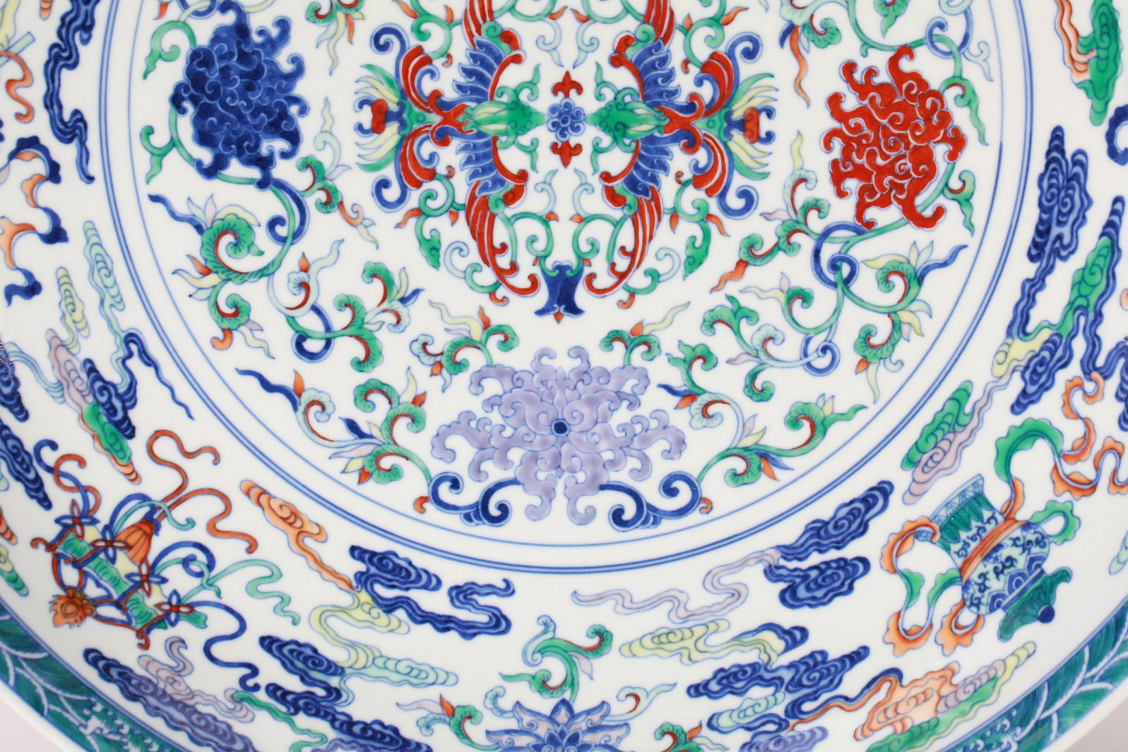 A LARGE DOUCAI PHOENIX DISH - 11