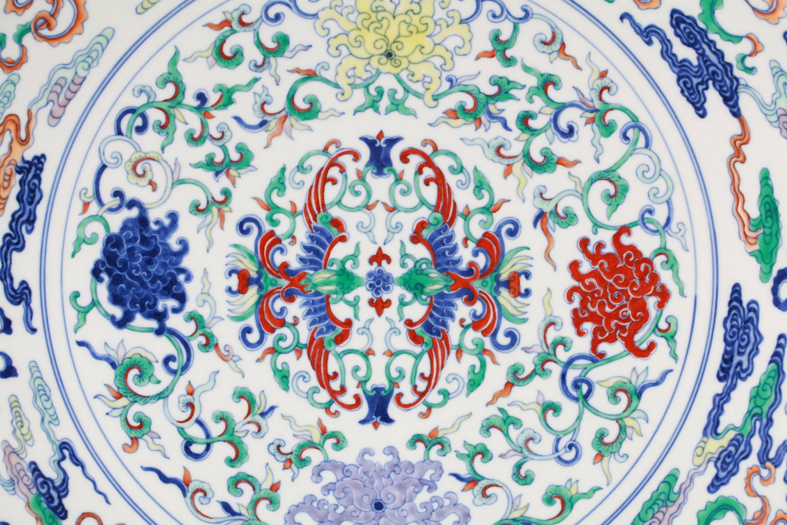 A LARGE DOUCAI PHOENIX DISH - 12
