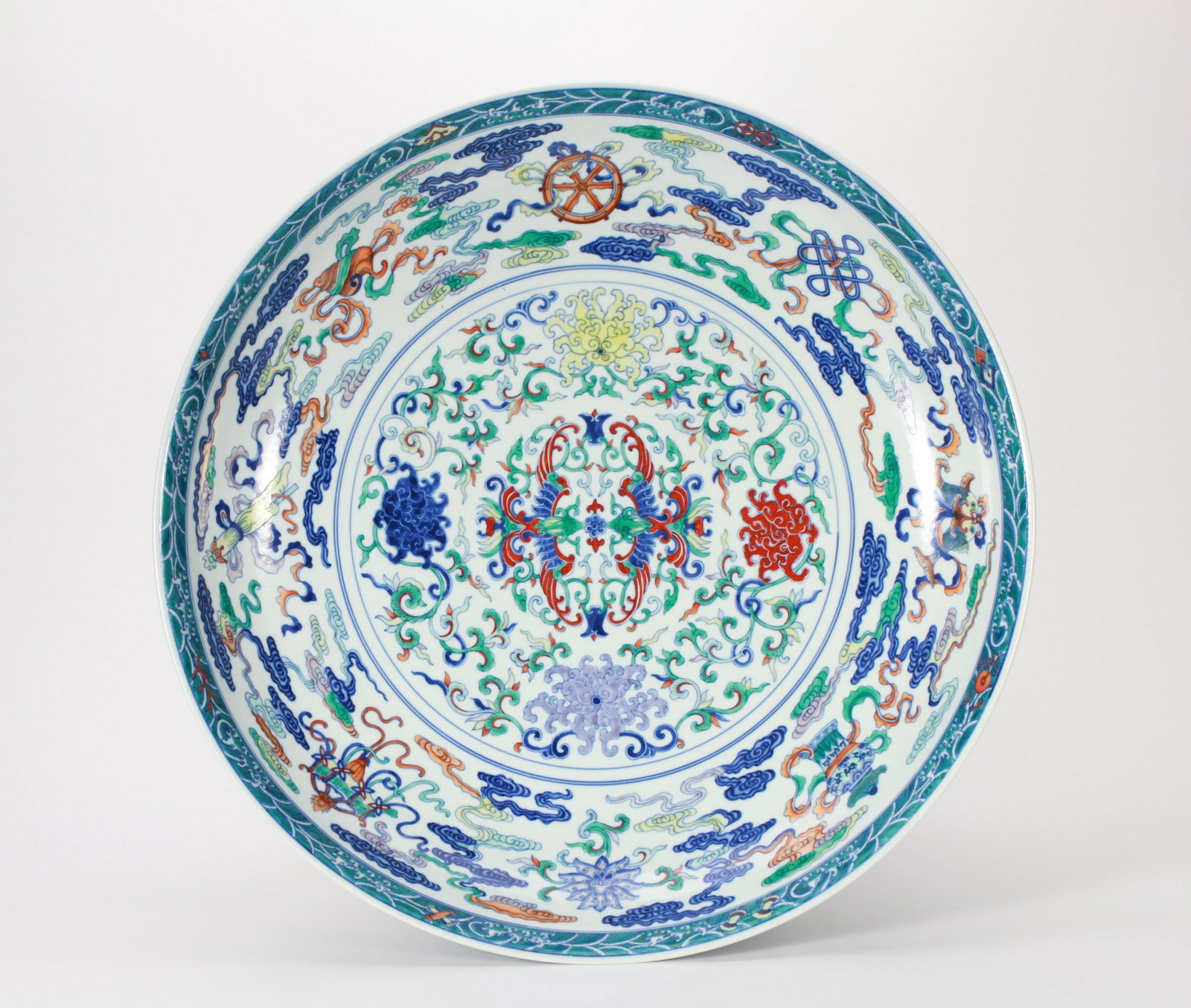 A LARGE DOUCAI PHOENIX DISH - 17