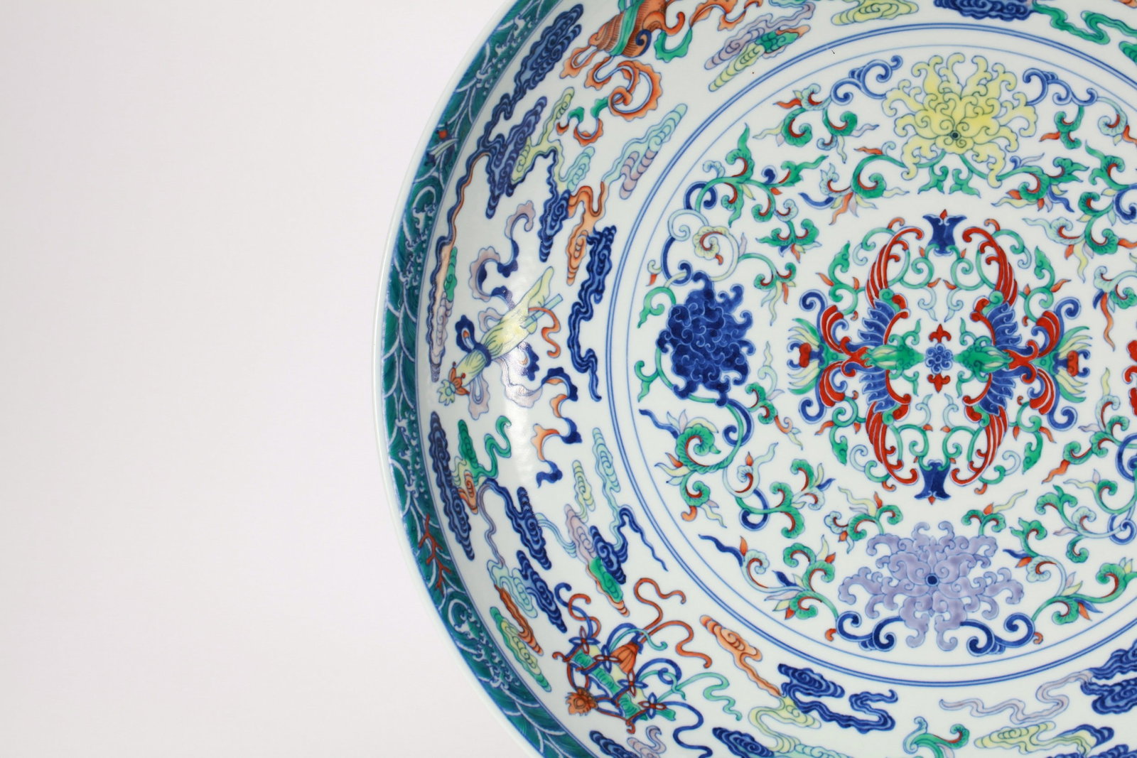 A LARGE DOUCAI PHOENIX DISH - 6