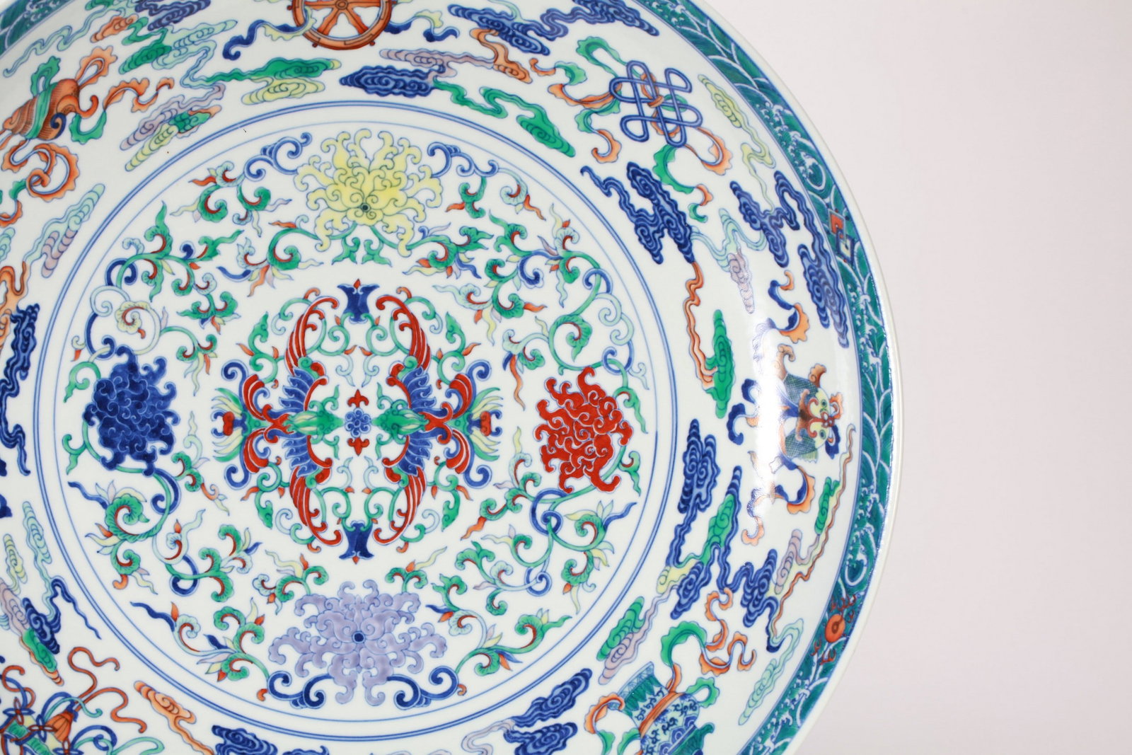 A LARGE DOUCAI PHOENIX DISH - 8