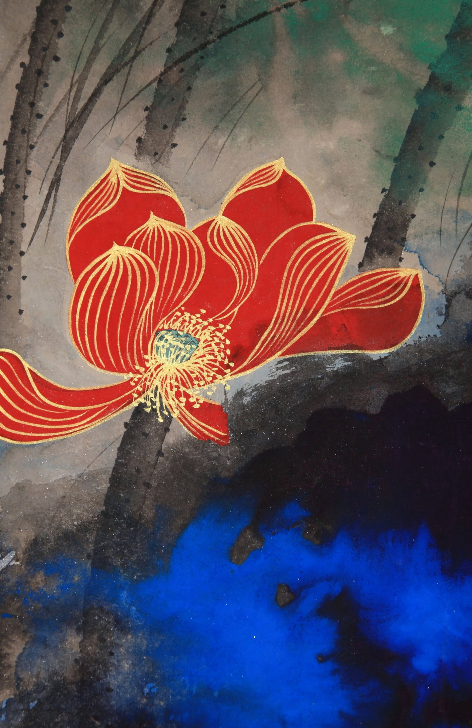 ZHANG DAQIAN ATTRIBUTED TO,LOTUS - 7