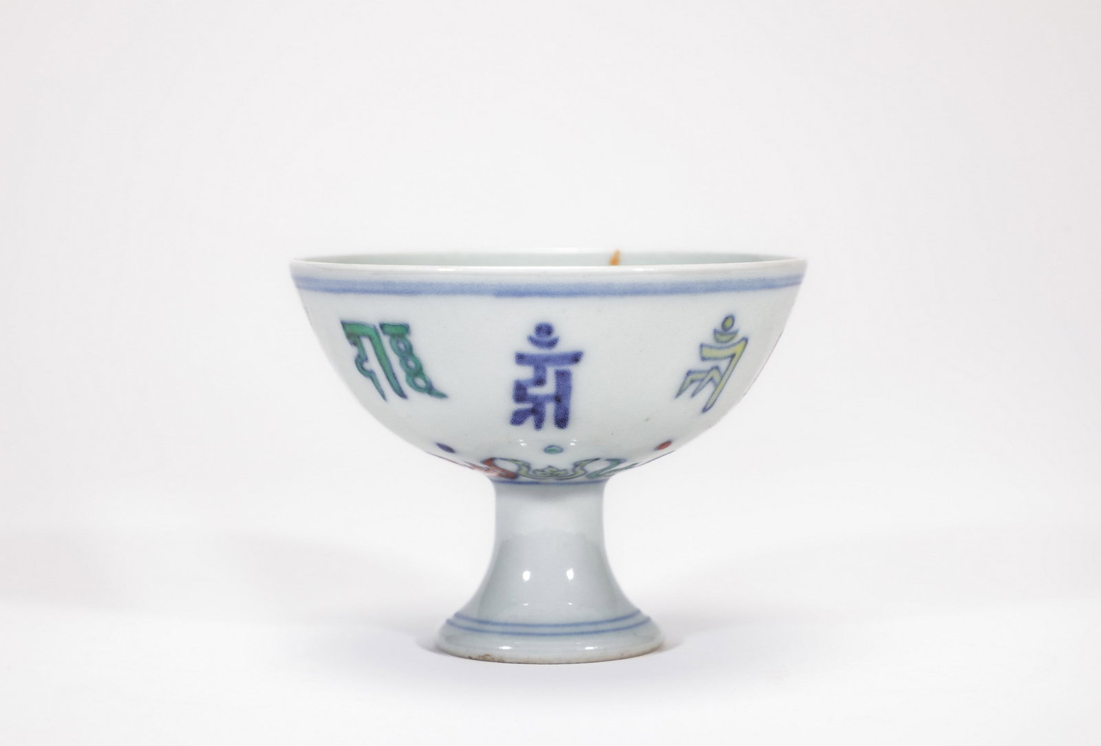 A DOUCAI STEM CUP - 2
