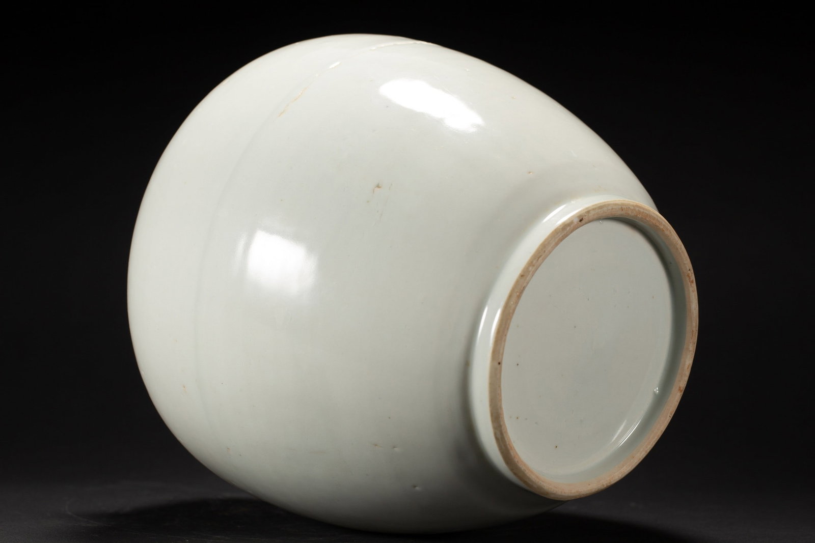 A WHITE GLAZED JAR - 5
