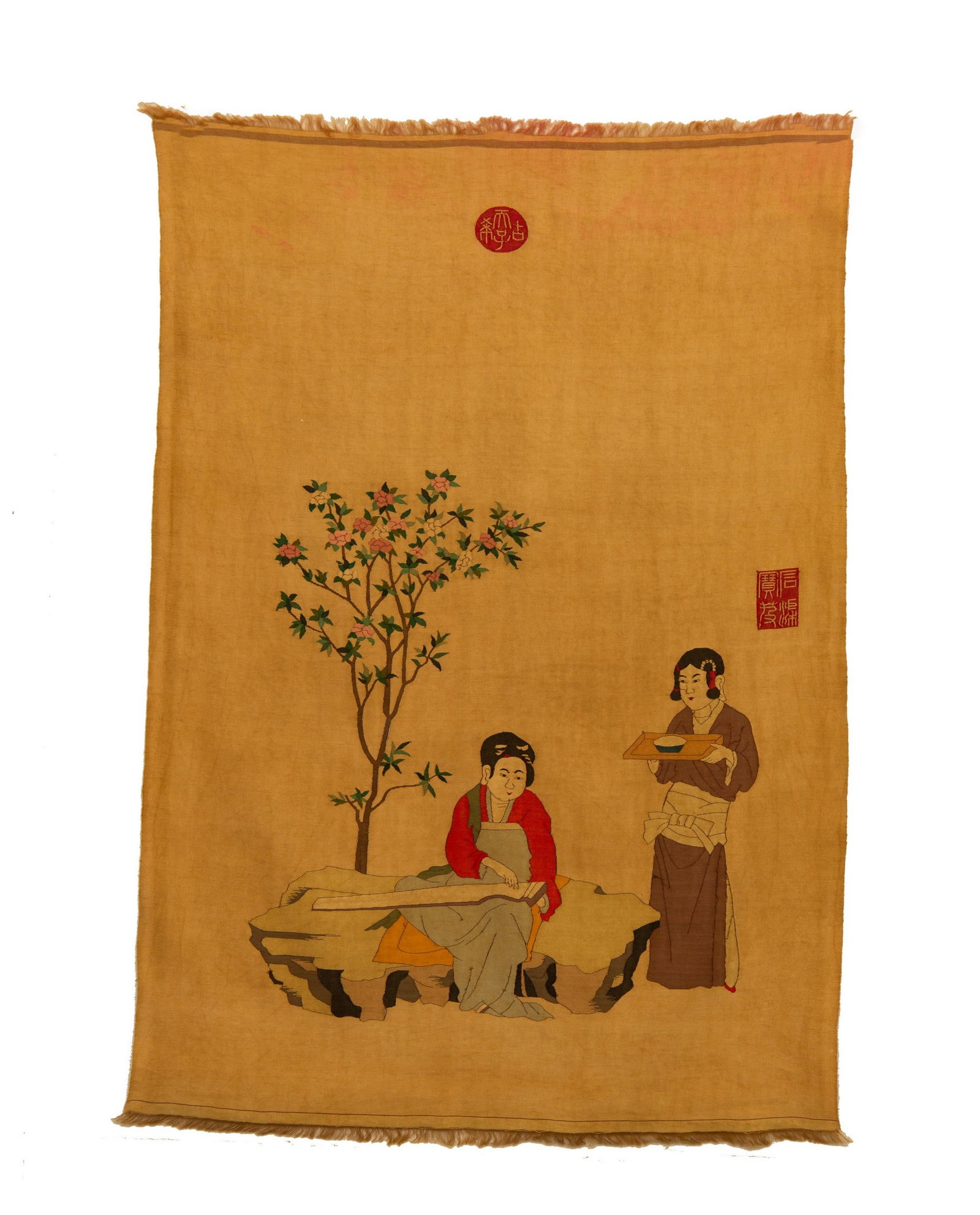 A SILK LADY PAINTING: 缂丝仕女图 A silk lady painting 97x68cm