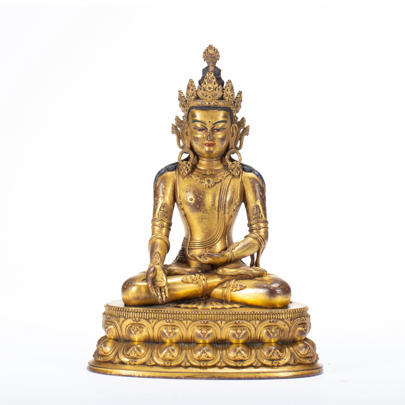 A GILT-BRONZE FIGURE OF BUDDHA (1 of 9)