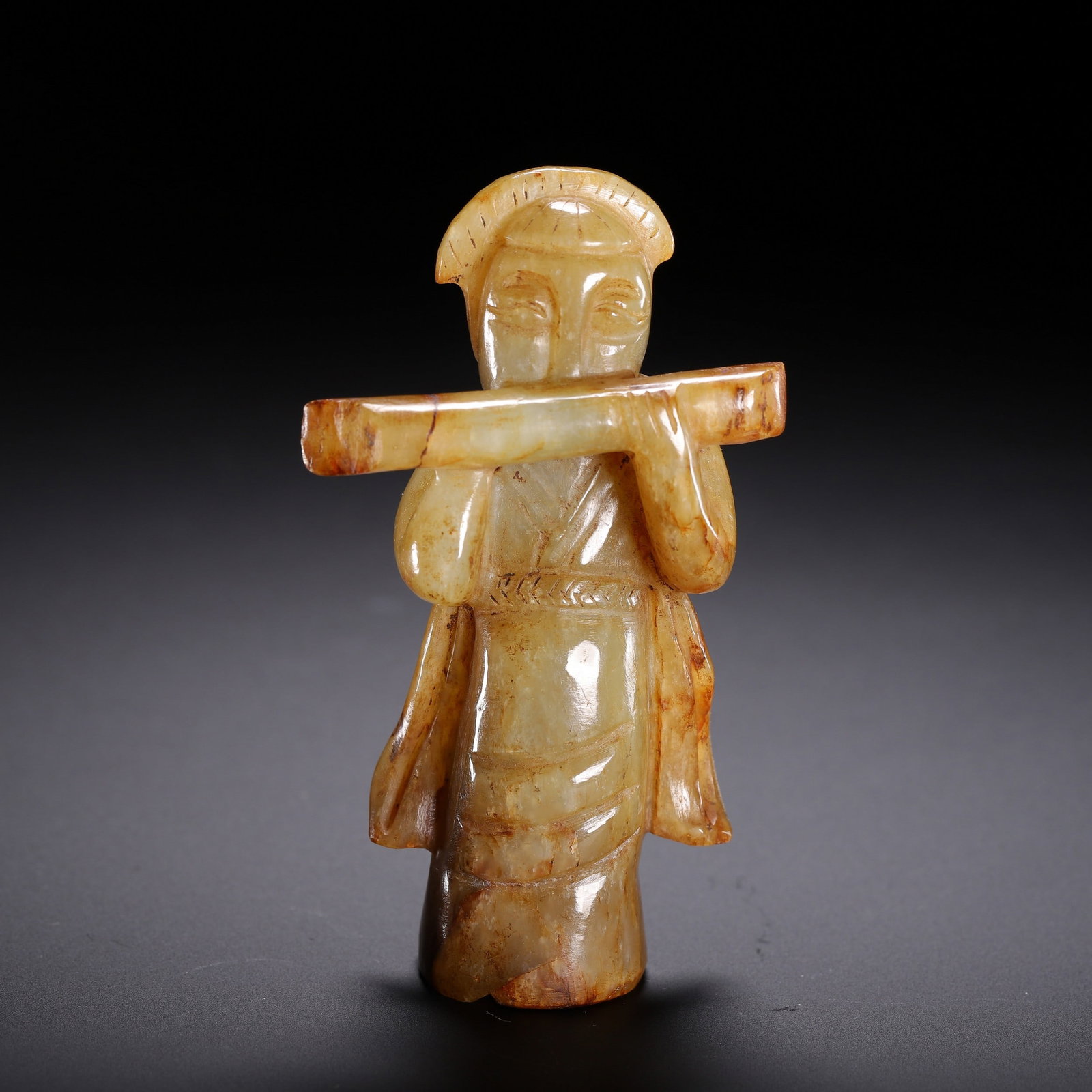 A JADE FIGURE: 高古玉人 A jade figure Ht.8.5CM