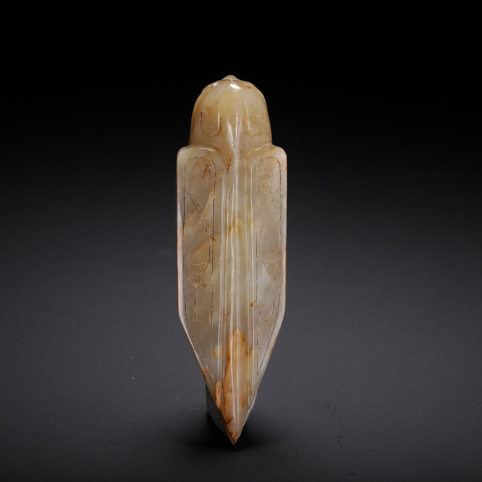 A JADE CICADA: 高古玉蝉 A jade cicada 8.5X3X2CM