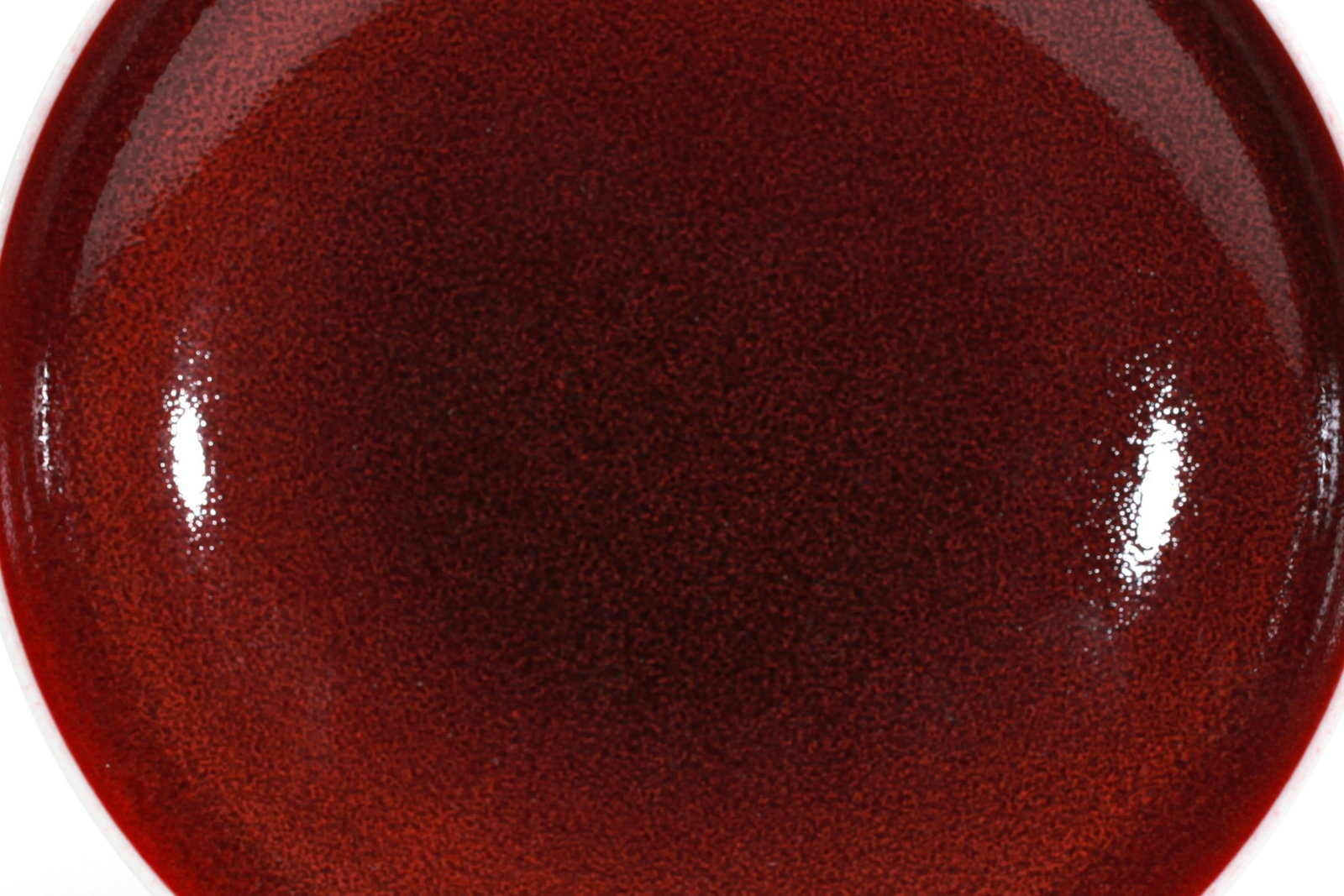 A RED GLAZED DISH - 2