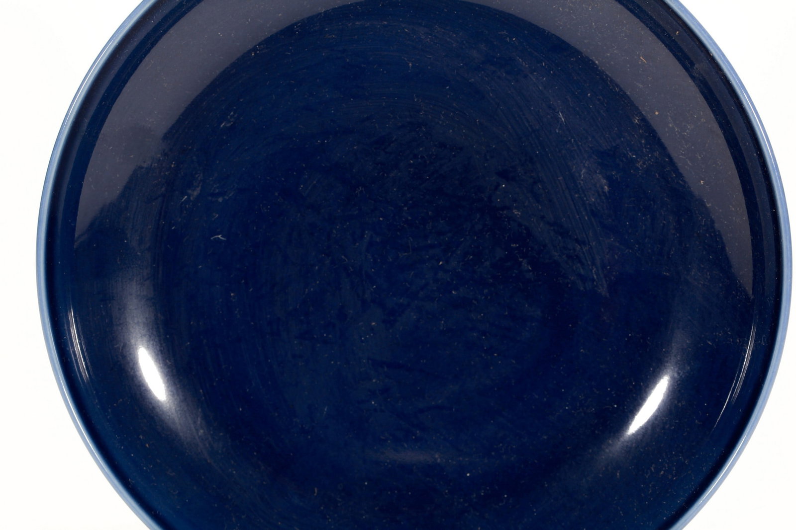 A BLUE GLAZED DISH - 2