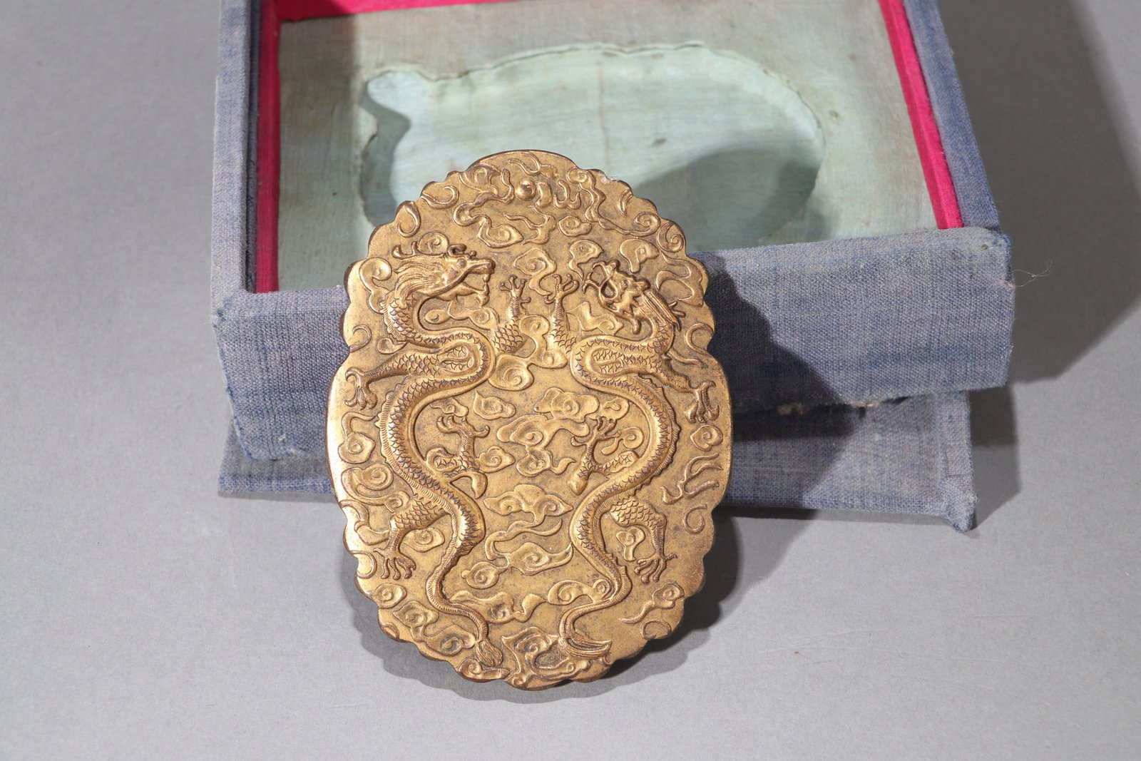 A COPPER GILDING DRAGON TOKEN - 2
