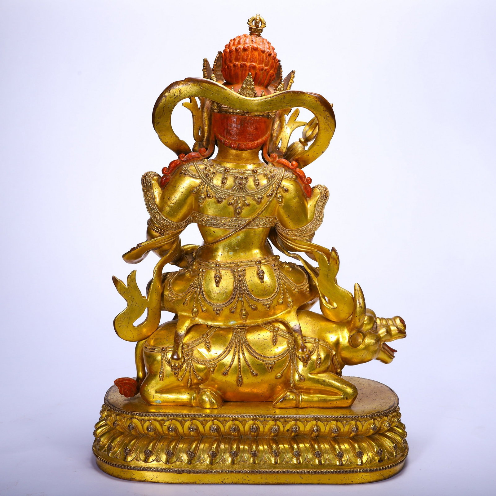A COPPER GILDED BUDDHA STATUE - 8