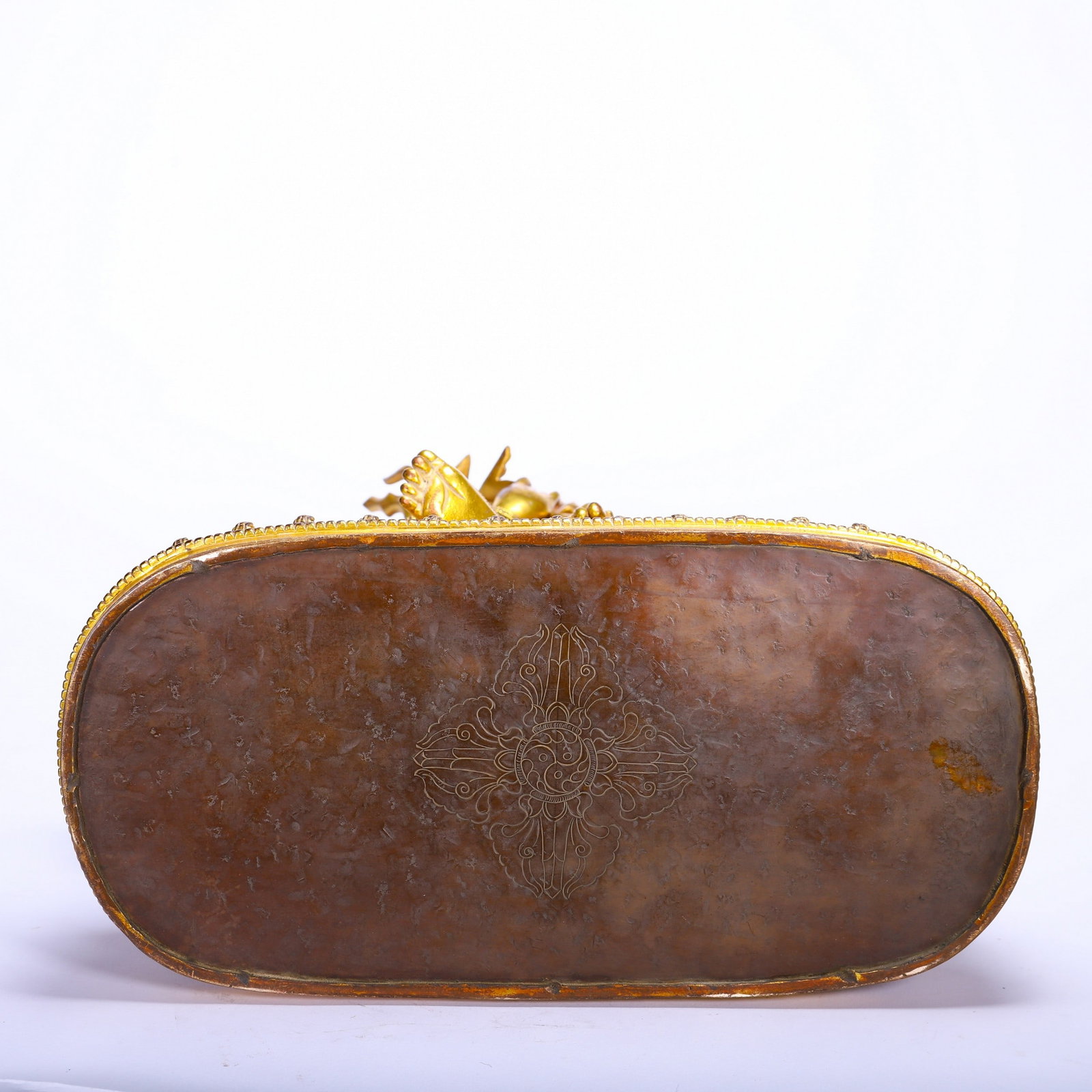 A COPPER GILDED BUDDHA STATUE - 9
