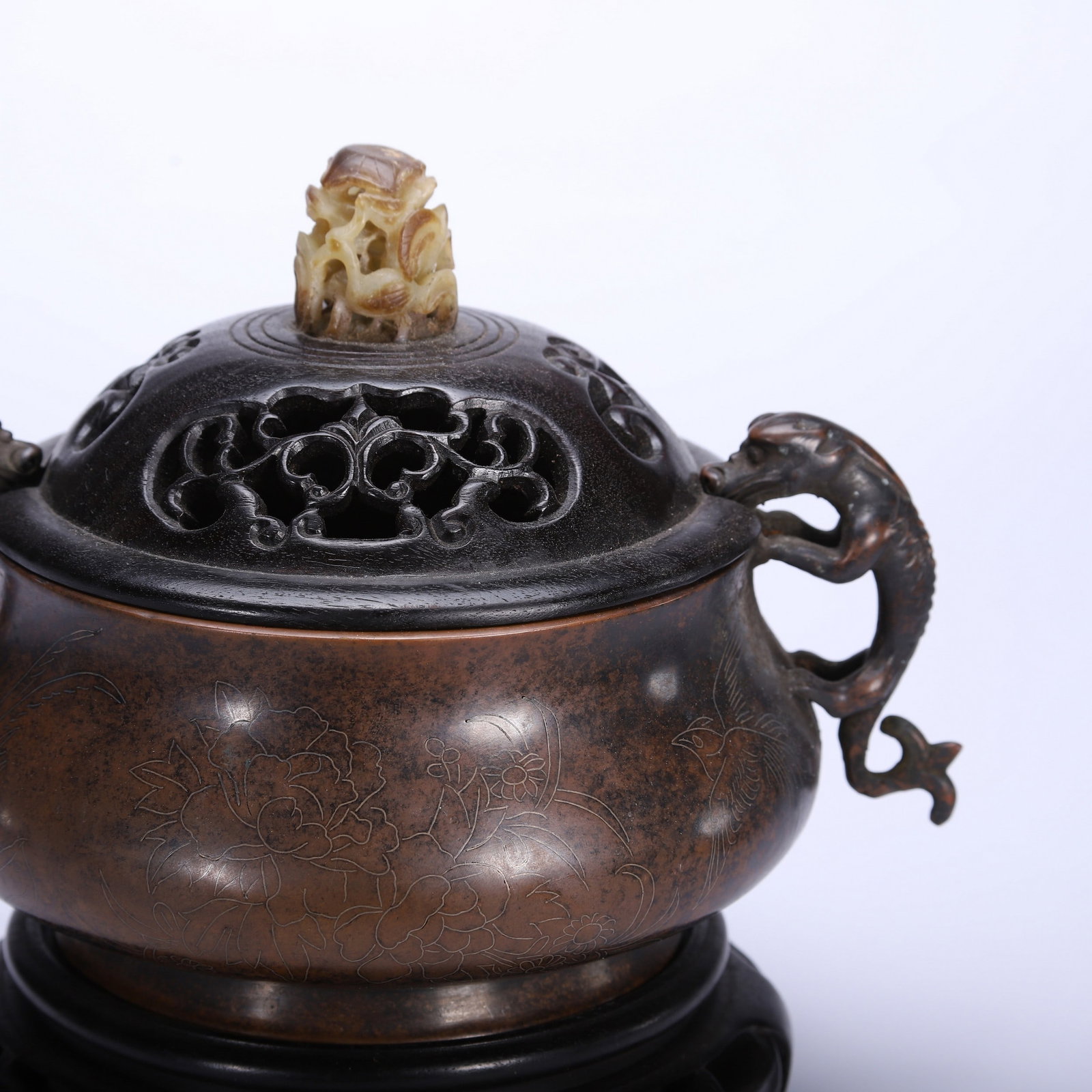 A COPPER INCENSE BURNER - 2