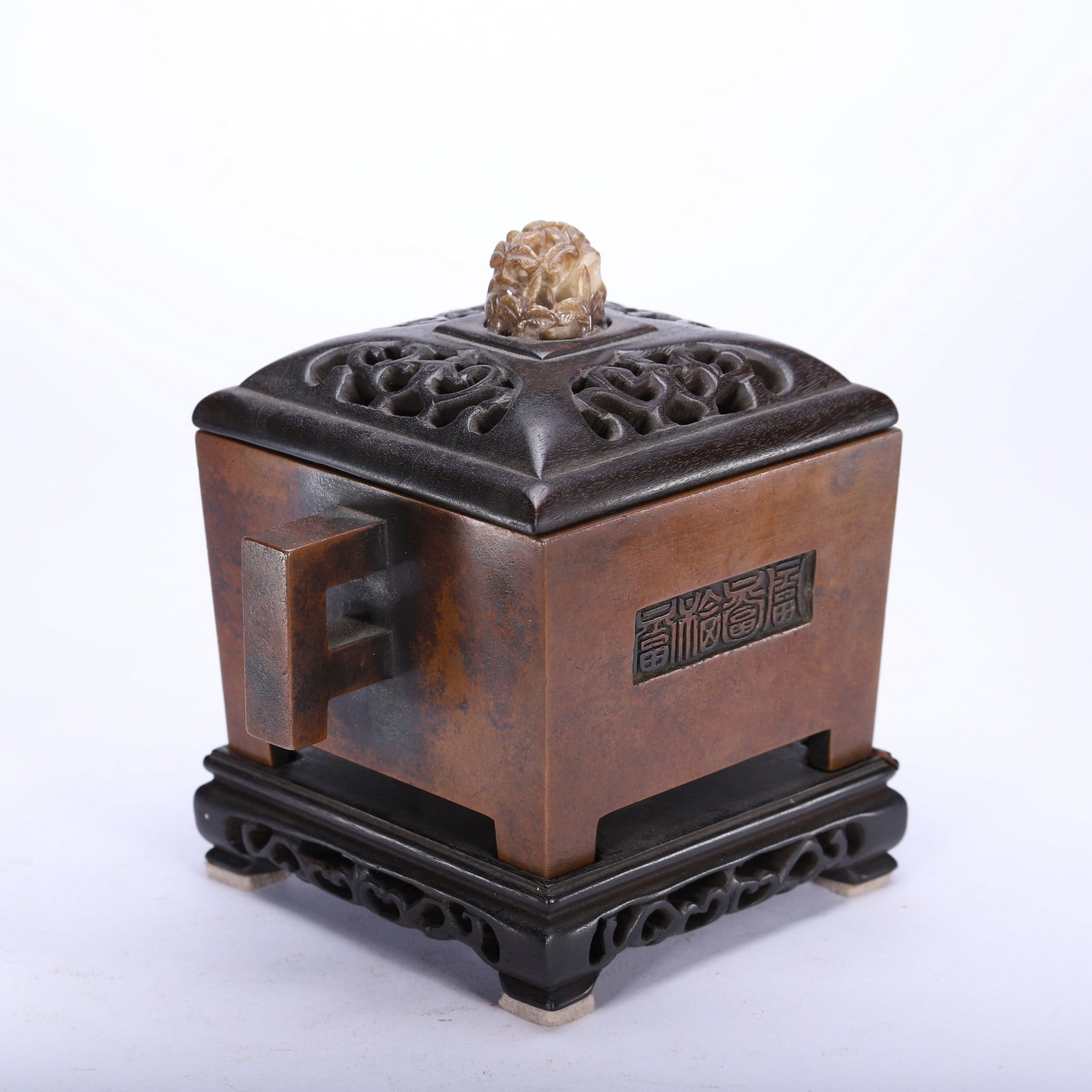 A COPPER INCENSE BURNER - 4