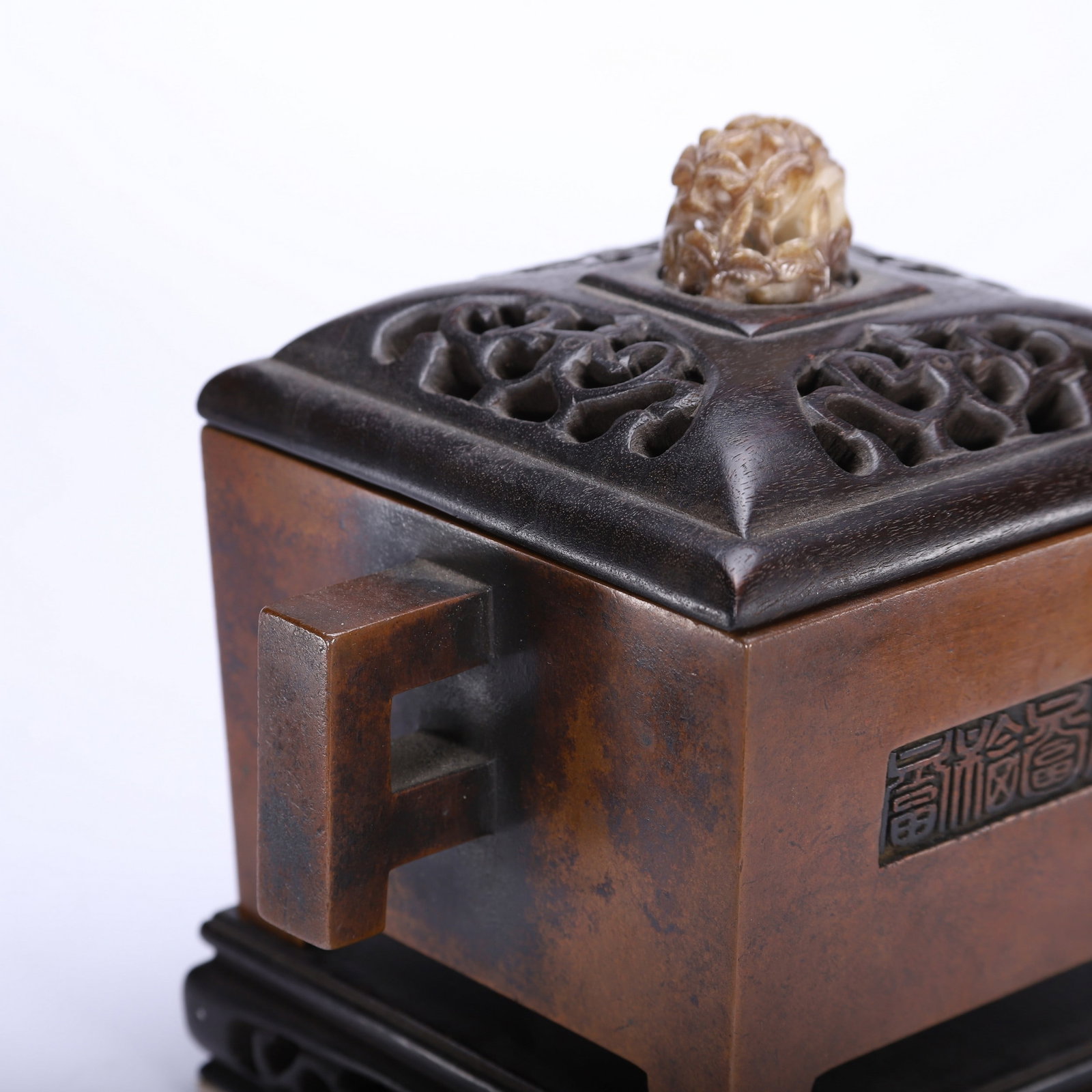 A COPPER INCENSE BURNER - 5