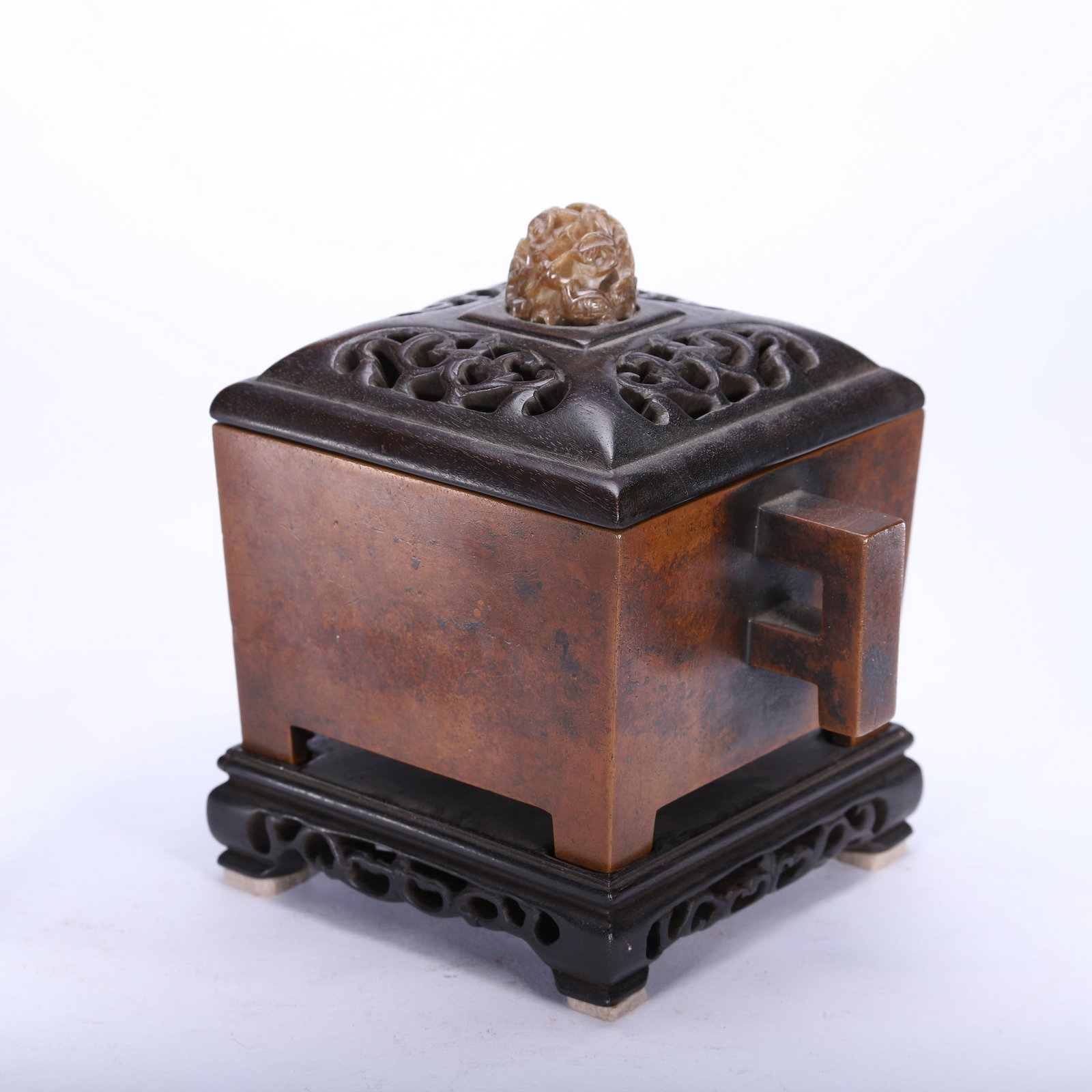 A COPPER INCENSE BURNER - 7