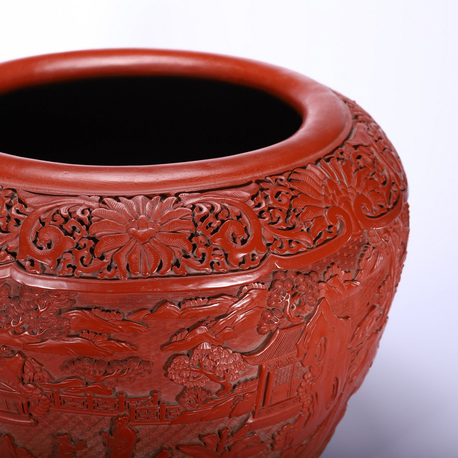 A CARVED LACQUERWARE VAT - 2