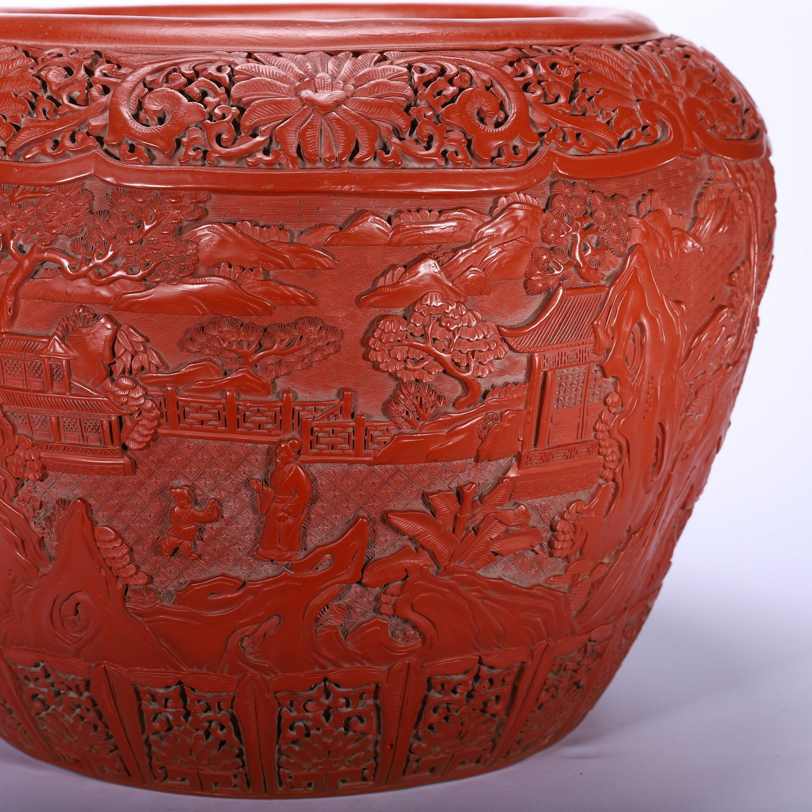 A CARVED LACQUERWARE VAT - 3