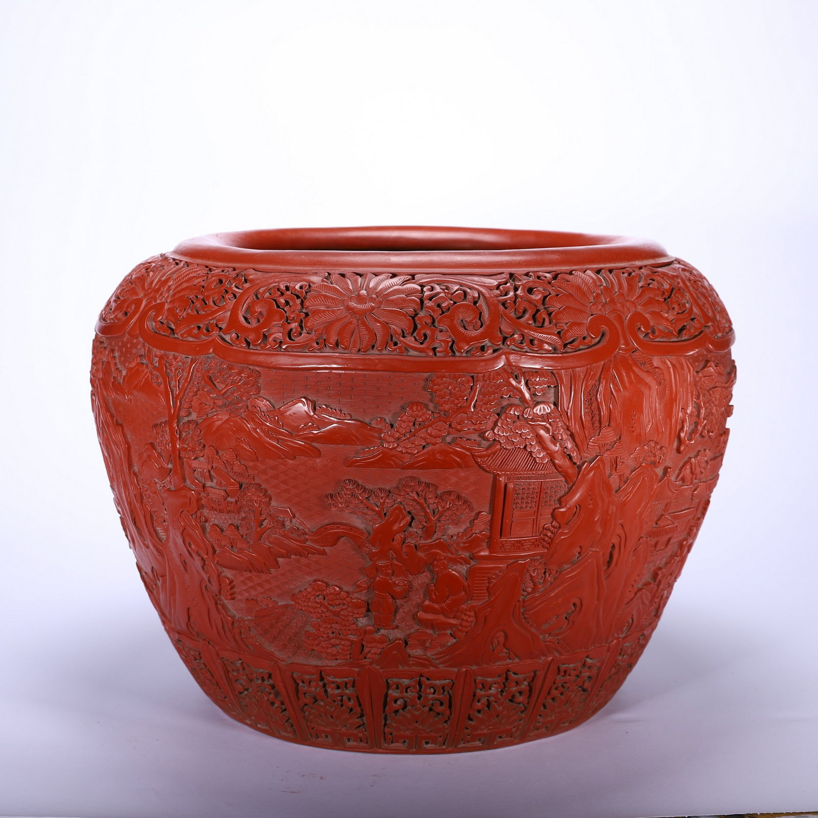 A CARVED LACQUERWARE VAT - 4