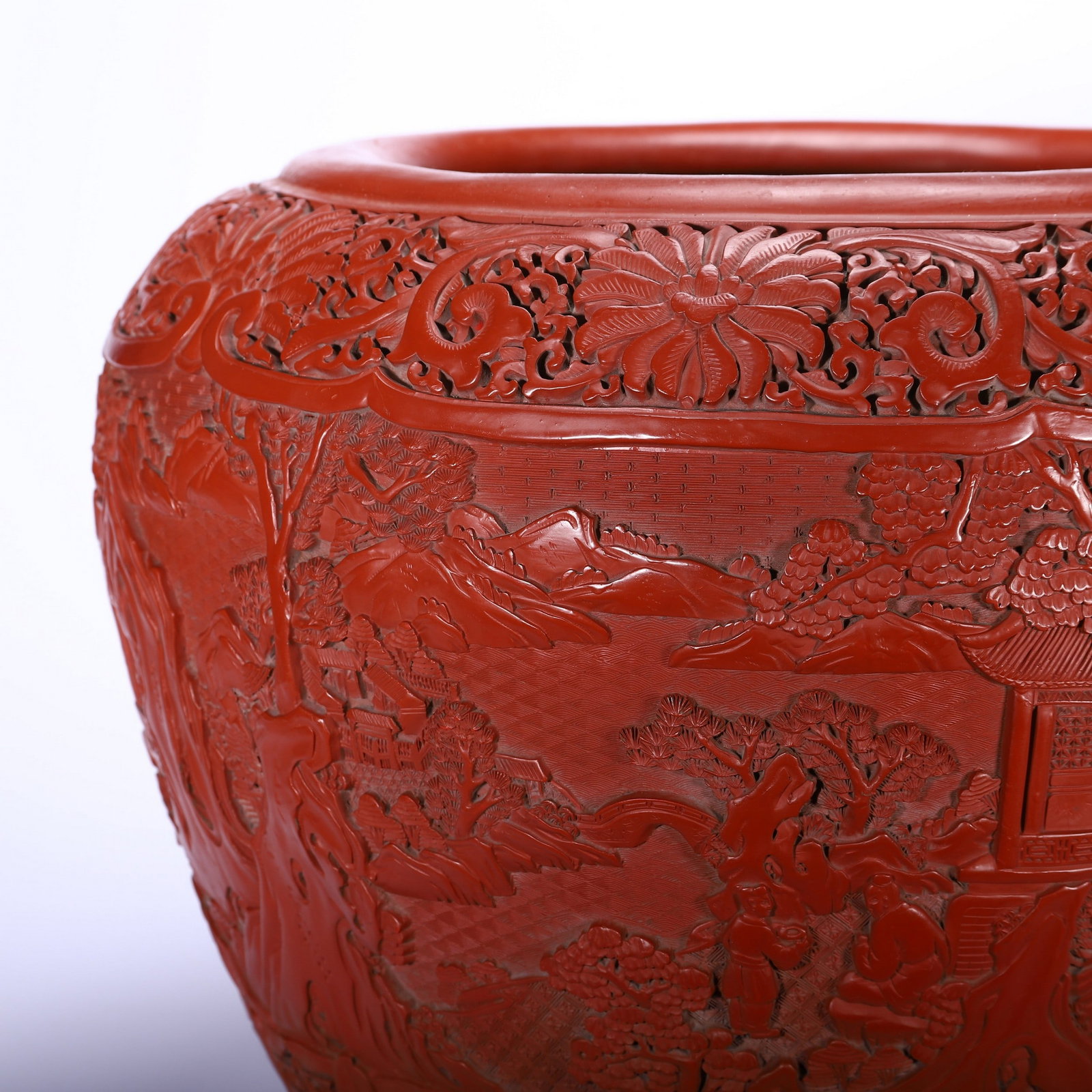A CARVED LACQUERWARE VAT - 5