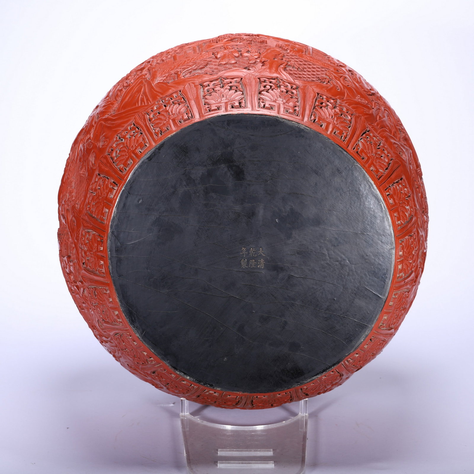 A CARVED LACQUERWARE VAT - 8