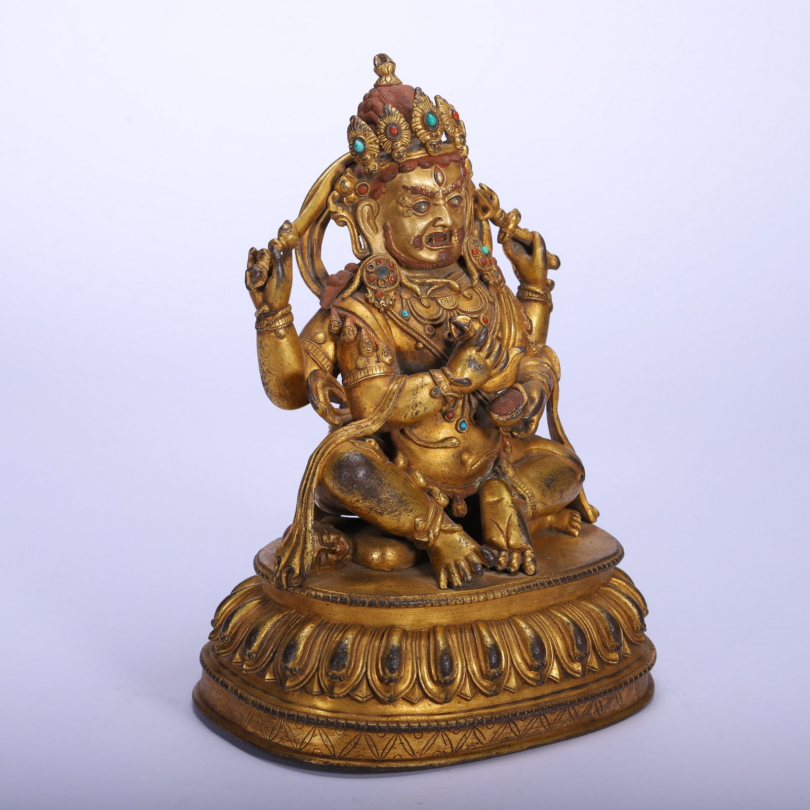 A COPPER GILDED BUDDHA STATUE - 5