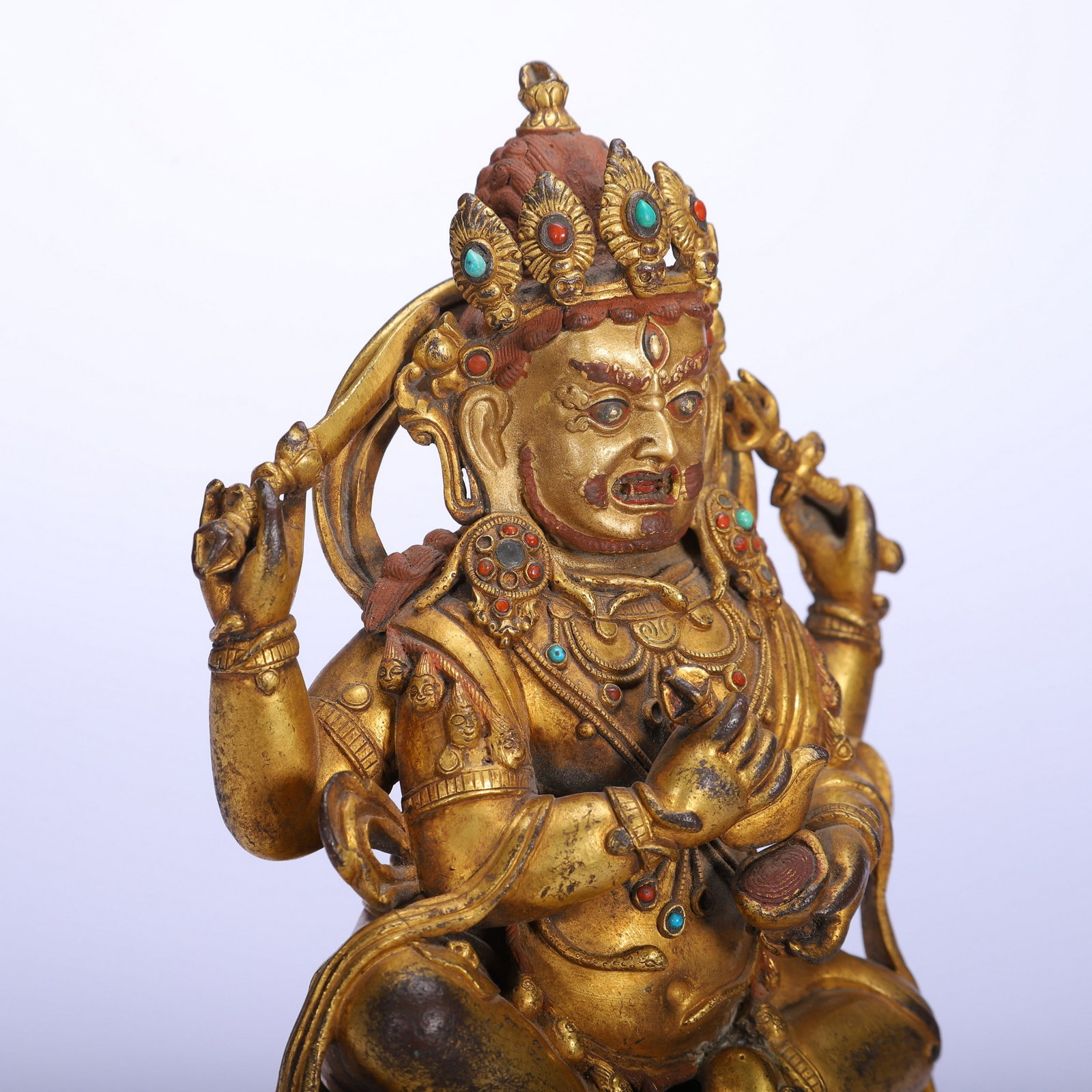 A COPPER GILDED BUDDHA STATUE - 6