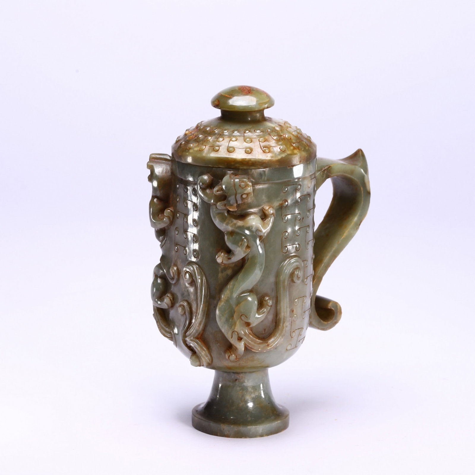 A JADE CUP: 高古玉杯 A jade cup Ht.15cm