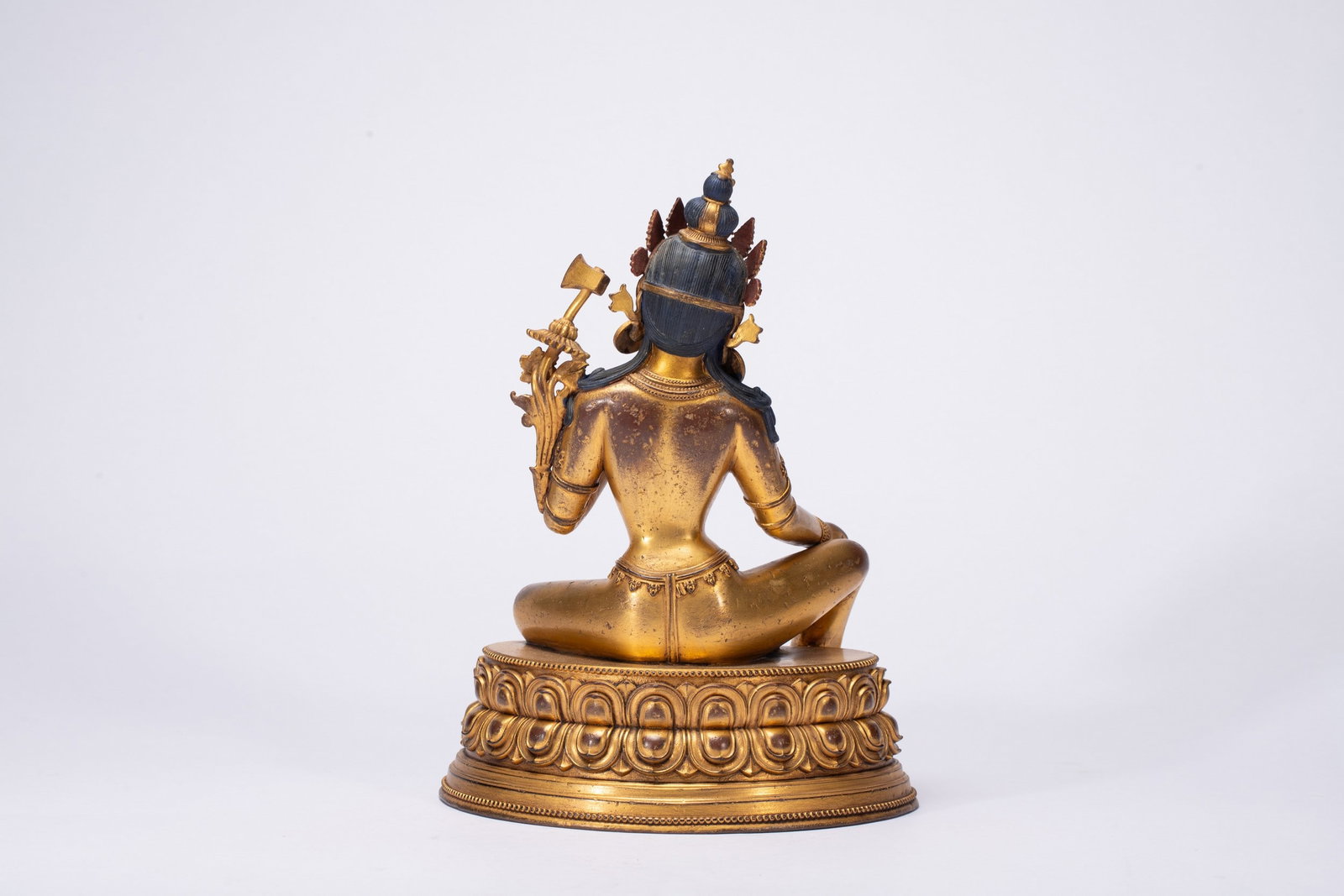 A COPPER GILDED BUDDHA STATUE - 8