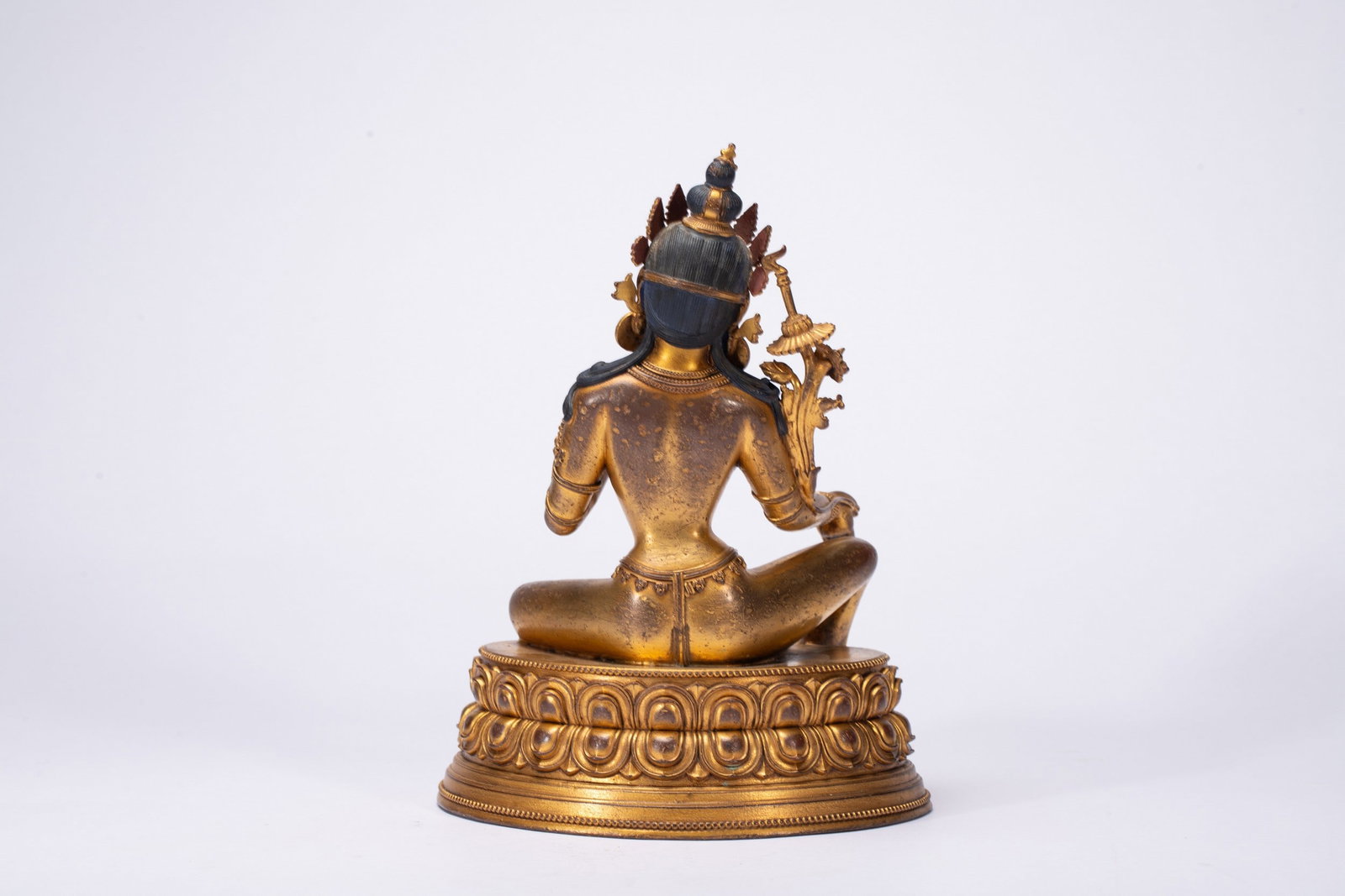 A COPPER GILDED BUDDHA STATUE - 7