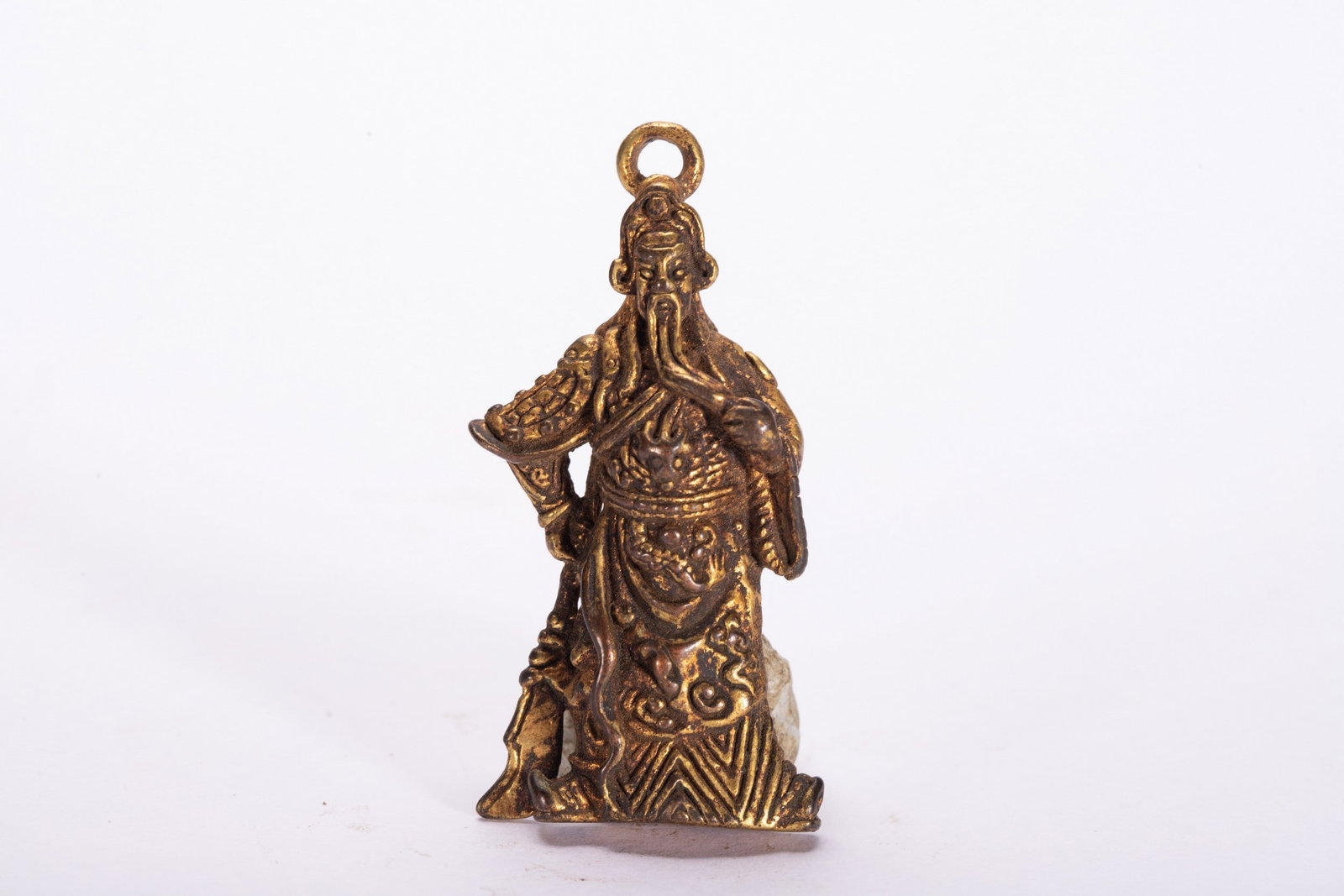 A COPPER GILDED BUDDHA STATUE - 4