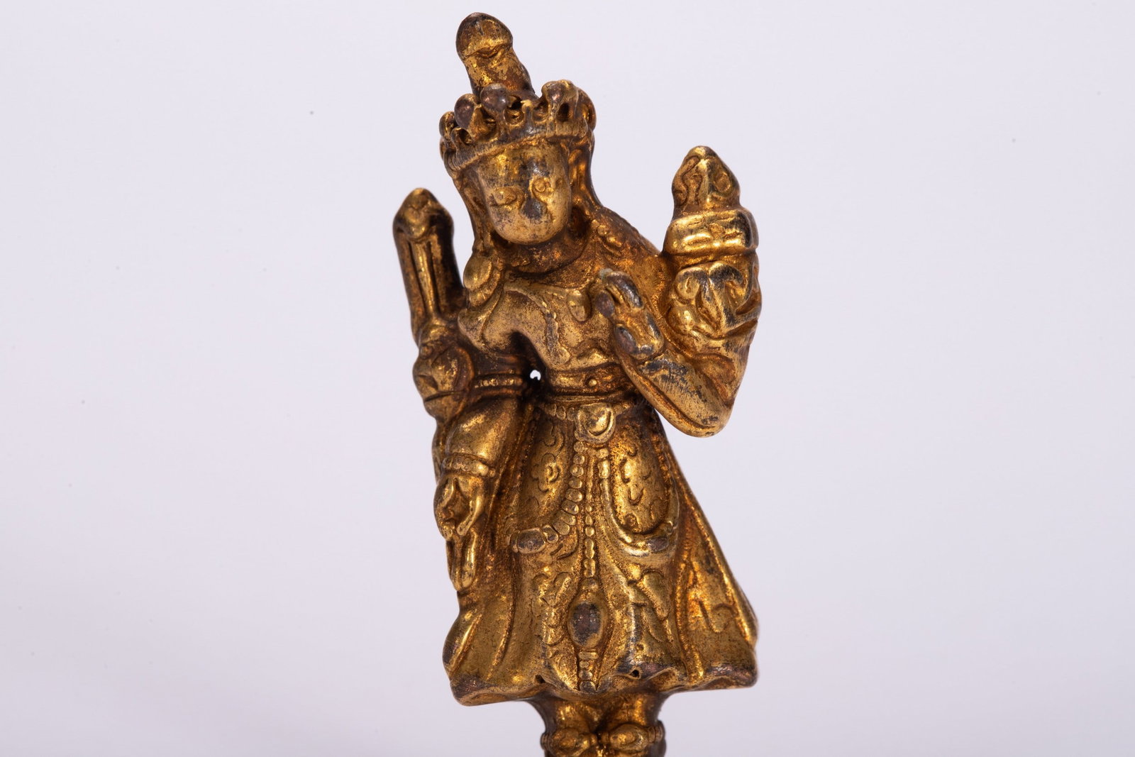 A COPPER GILDED BUDDHA STATUE - 3