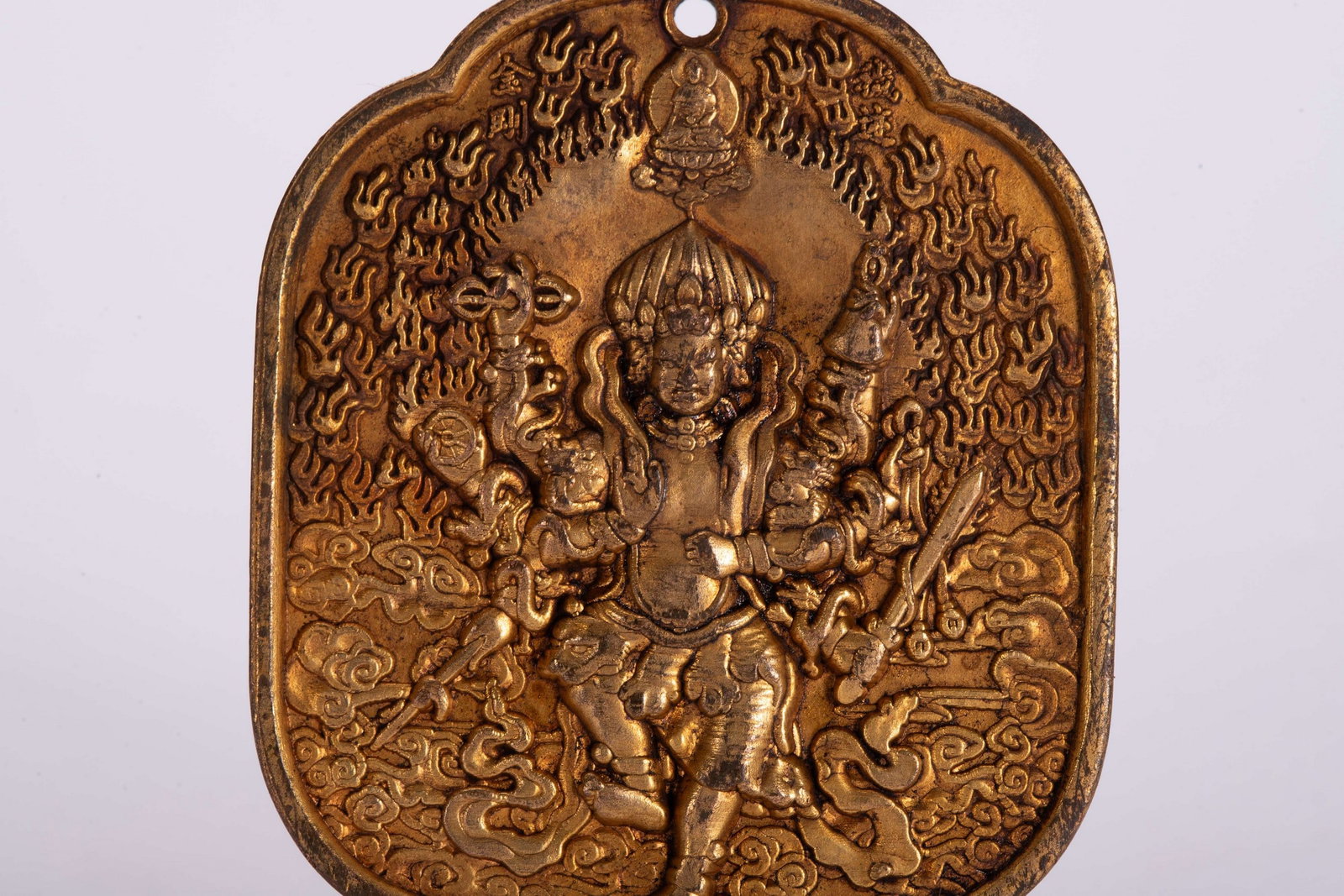 A COPPER GILDED PENDANT - 3