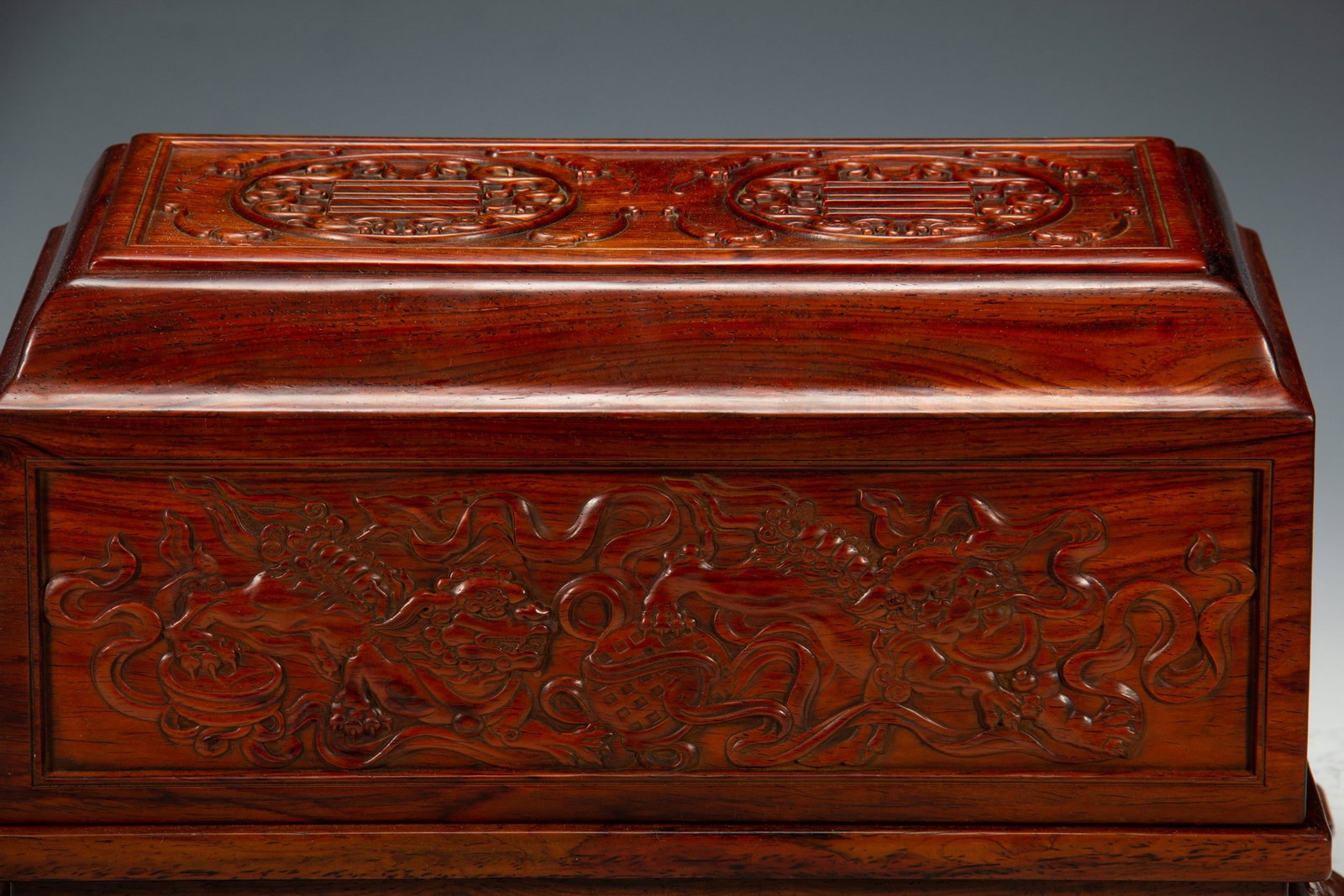 A WOOD COVERED BOX - 2