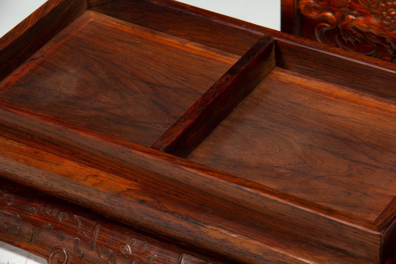 A WOOD COVERED BOX - 4