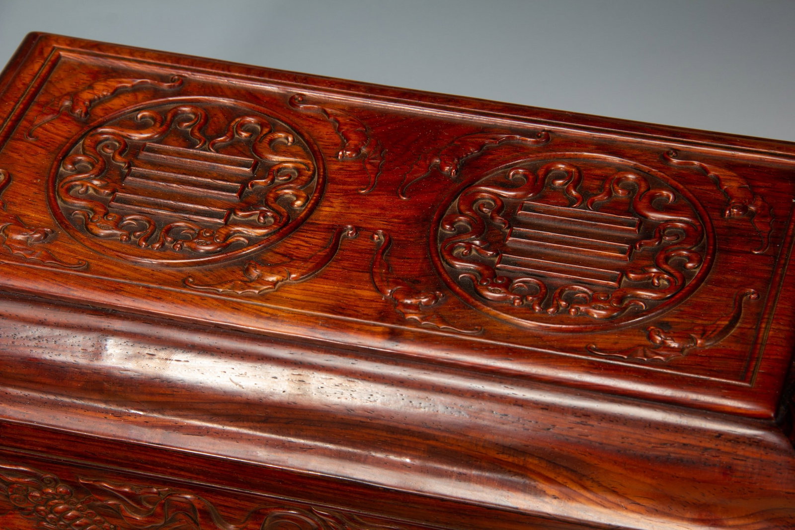 A WOOD COVERED BOX - 5