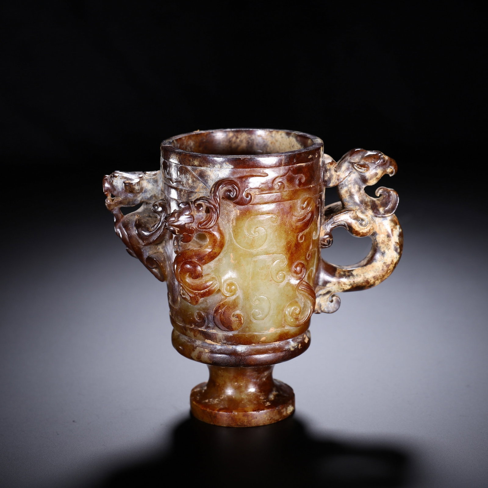 A JADE CUP: 玉杯 A jade cup 11x7.5x9.5cm