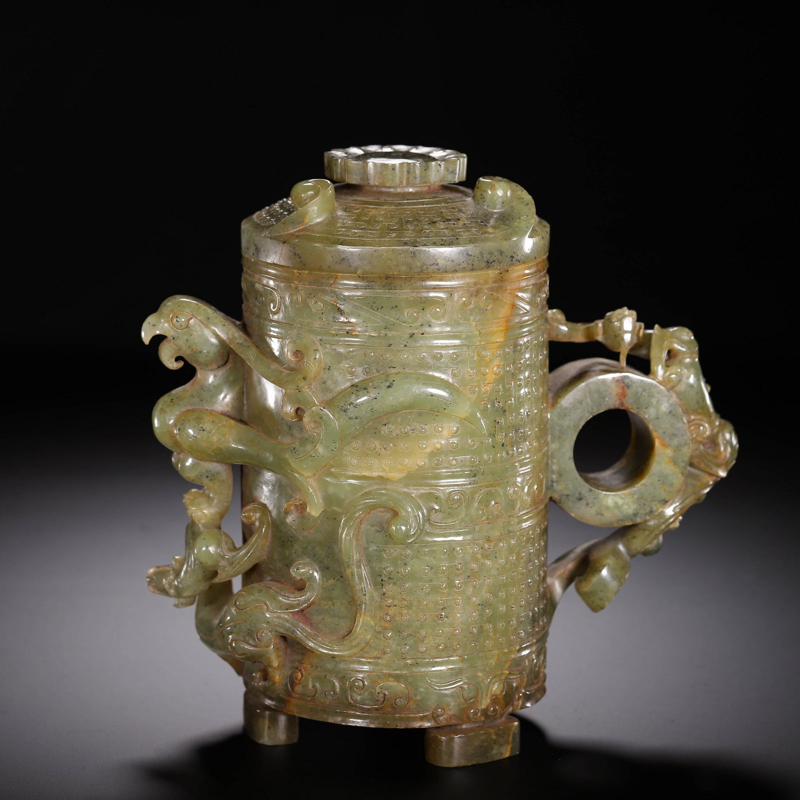 A JADE CUP: 高古玉杯 A jade cup 16x8x15cm