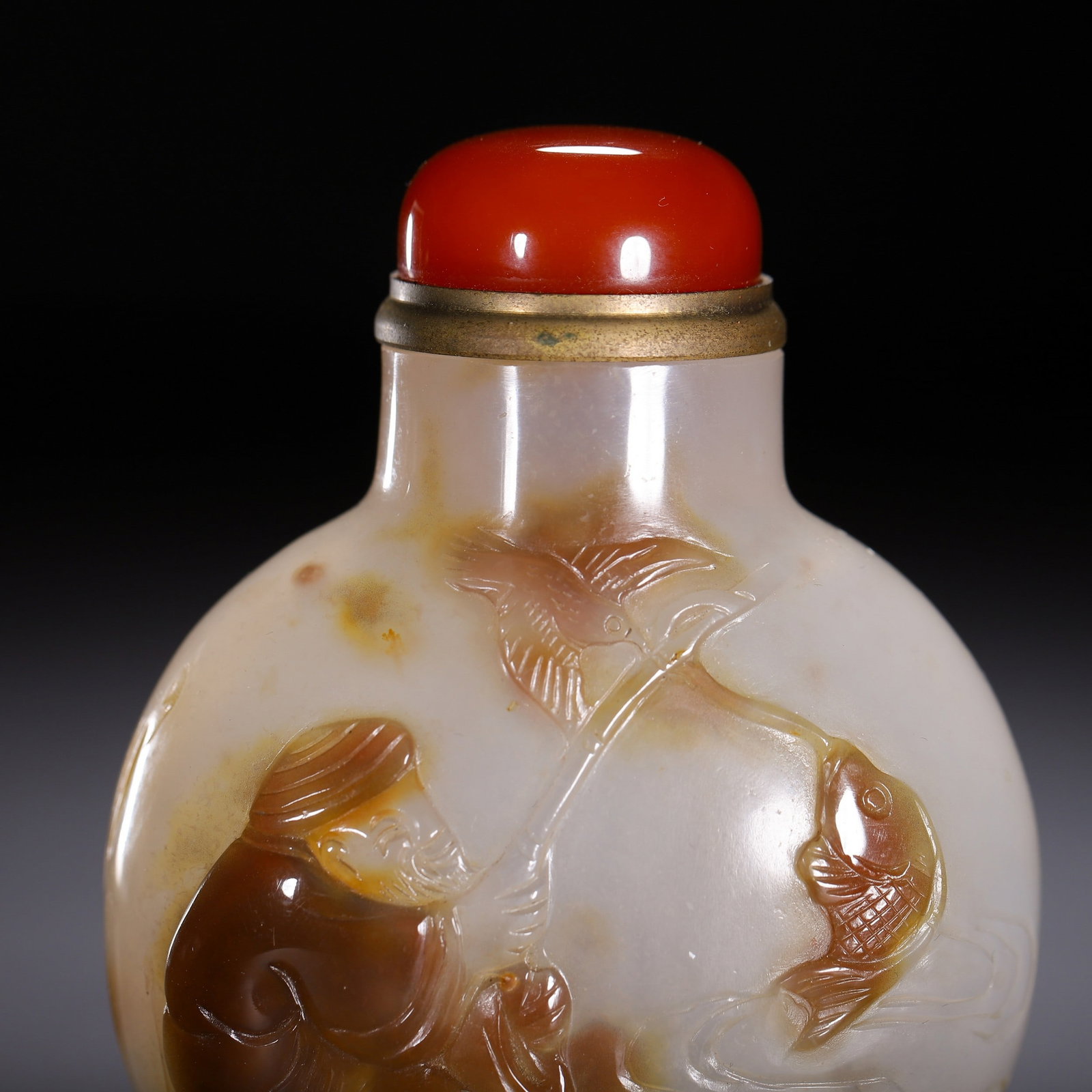 A AGATE SNUFF BOTTLE - 2
