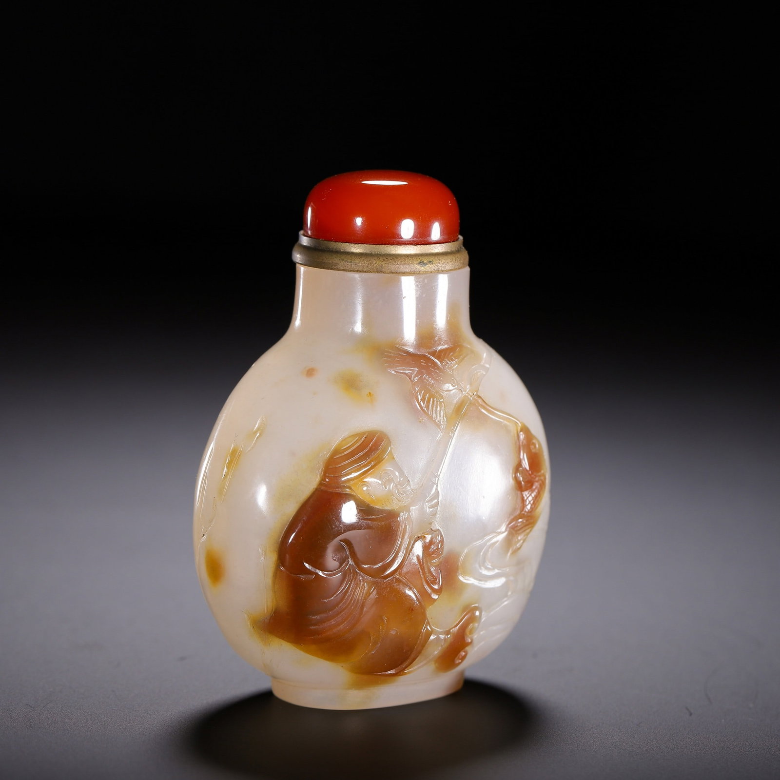 A AGATE SNUFF BOTTLE - 6