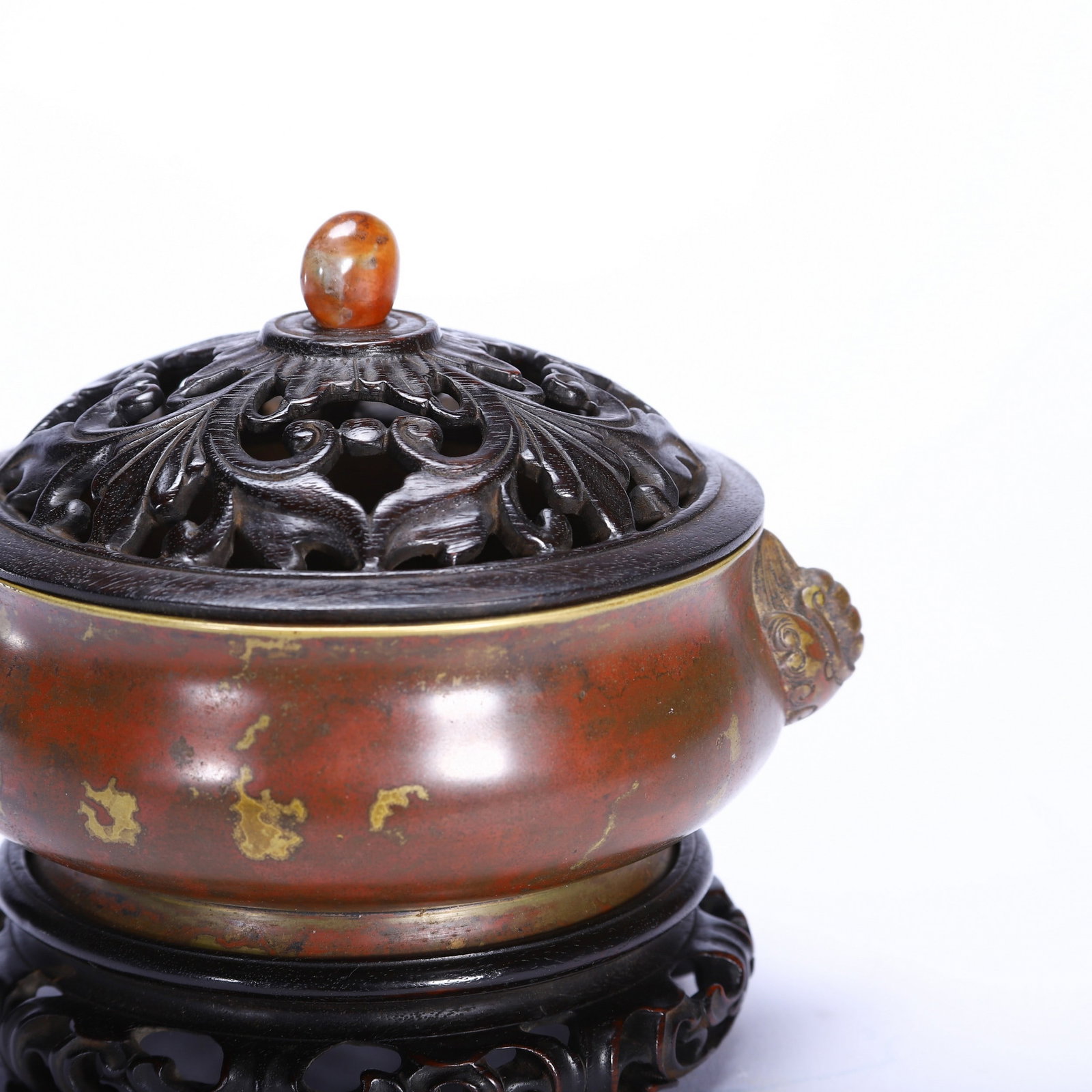 A COPPER INCENSE BURNER - 2