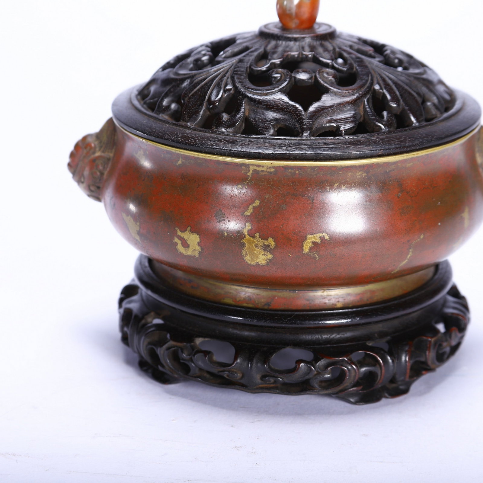 A COPPER INCENSE BURNER - 3