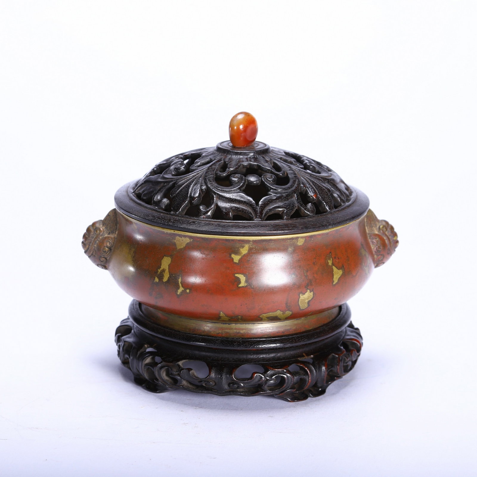 A COPPER INCENSE BURNER - 7