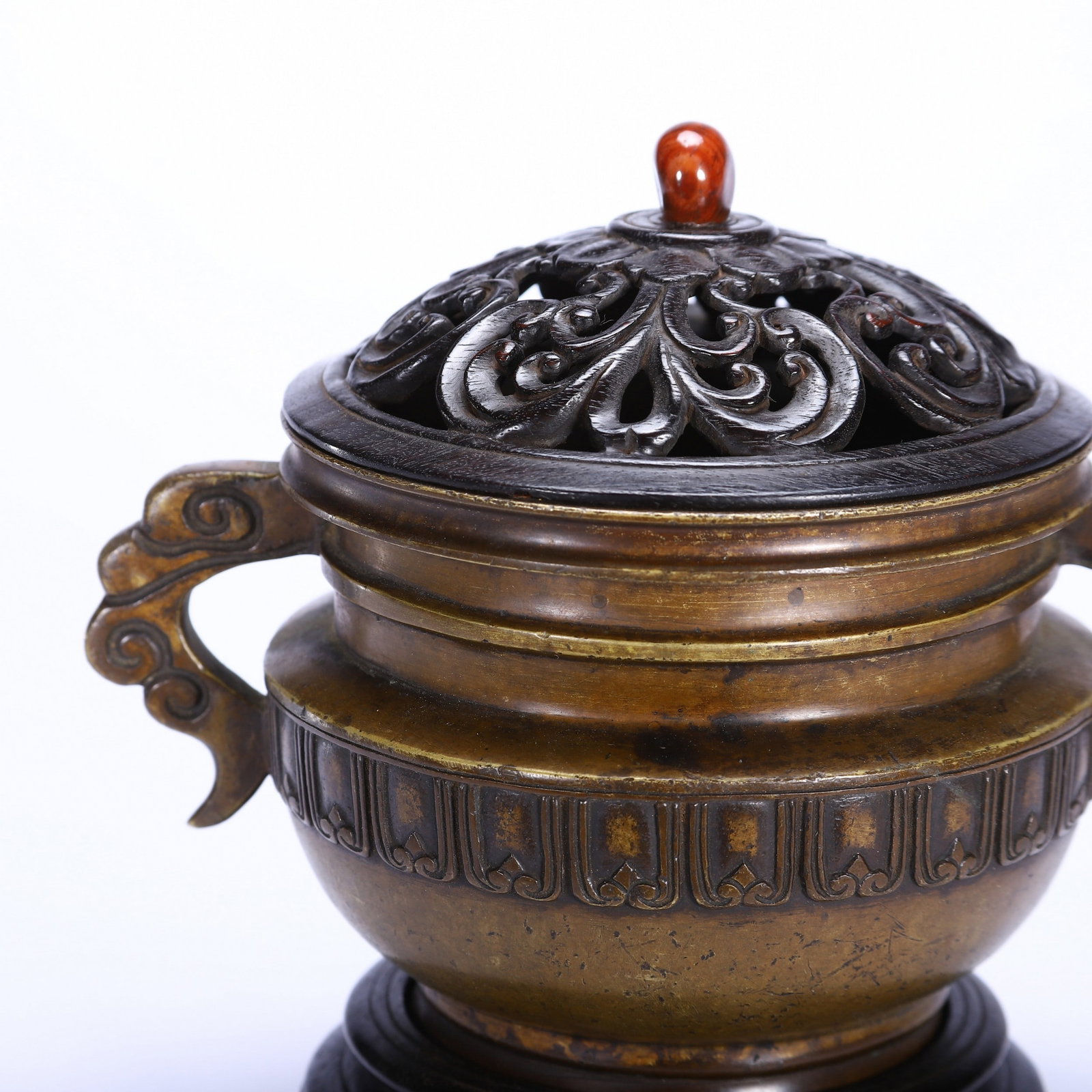 A COPPER INCENSE BURNER - 2