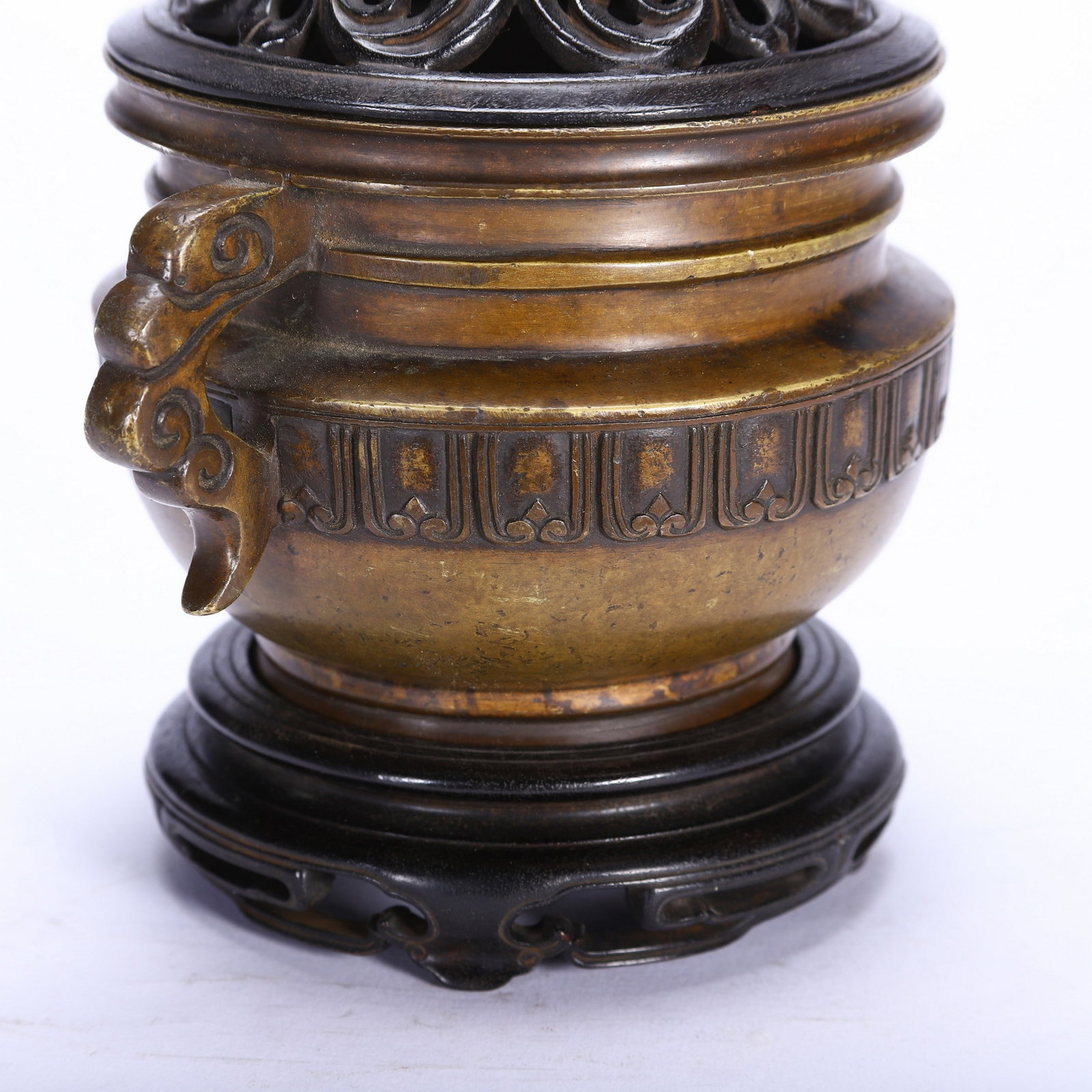 A COPPER INCENSE BURNER - 6